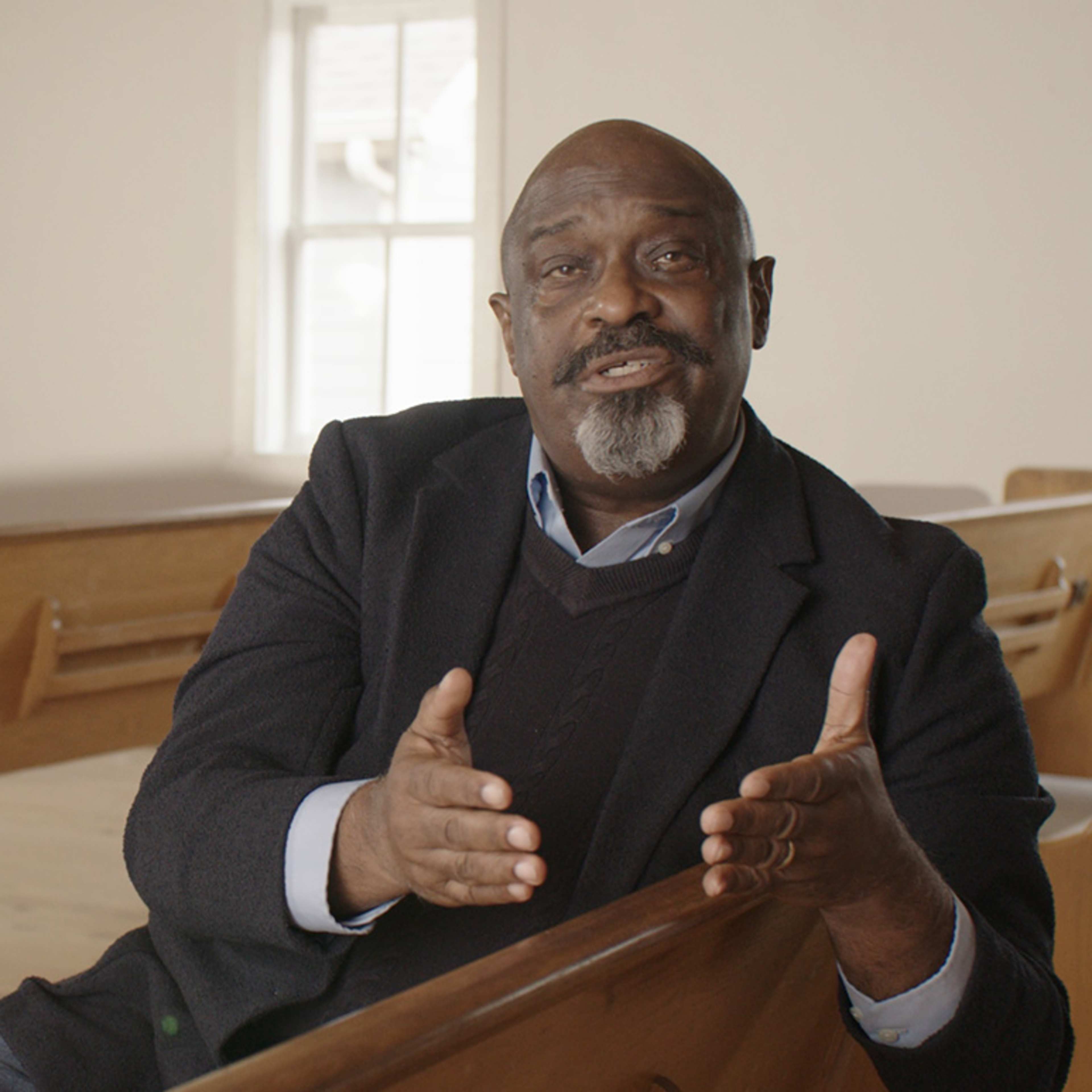 pastor talking in a church