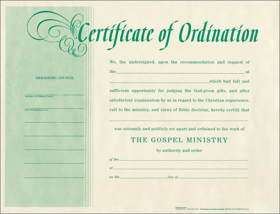 certificate-of-ordination-for-minister-beige-parchment-with-green-print-package-of-6-lifeway for Free Printable Pastor Ordination Certificate Template Certificate of Ordination for Minister - Beige Parchment with Green Print (Package of 6) | Lifeway for Free Printable Pastor Ordination Certificate Template
