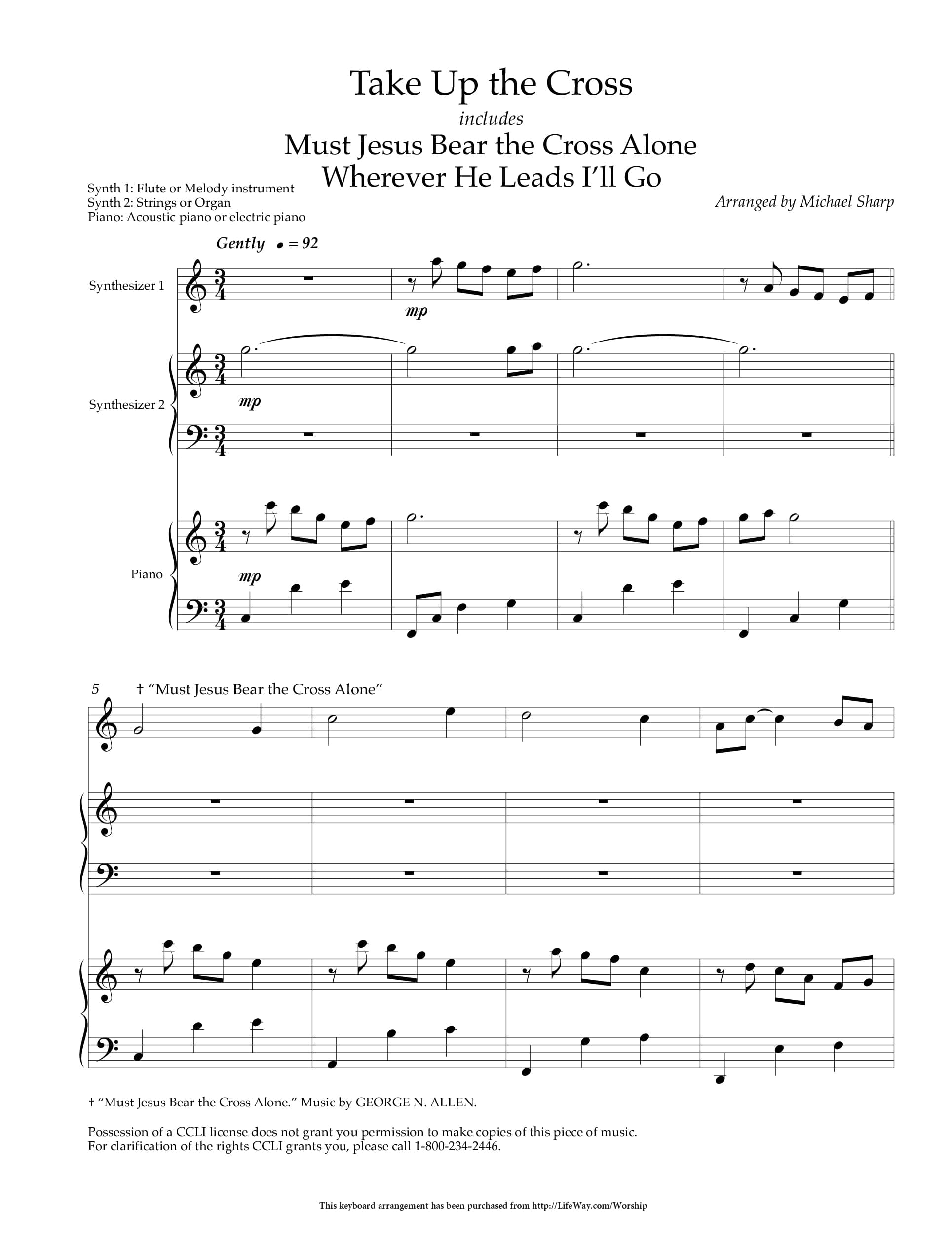 Take Up the Cross Medley - Downloadable Keyboard Arrangement