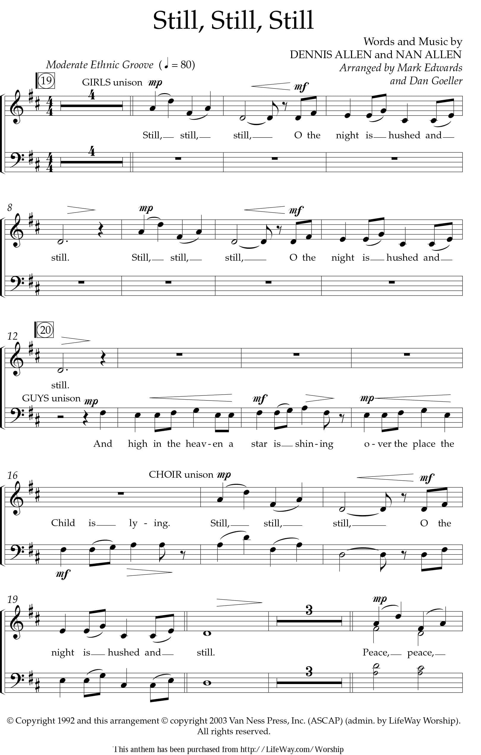 Still, Still, Still - Downloadable SAB Anthem