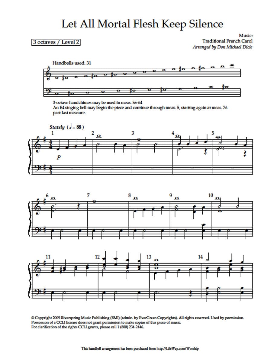 Let All Mortal Flesh Keep Silence - Downloadable Handbell Arrangement