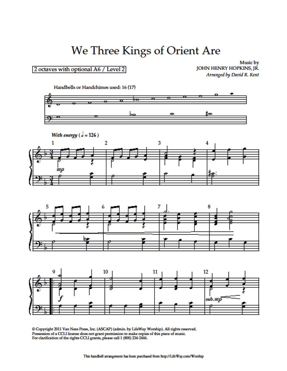 We Three Kings - Downloadable Handbell Arrangement