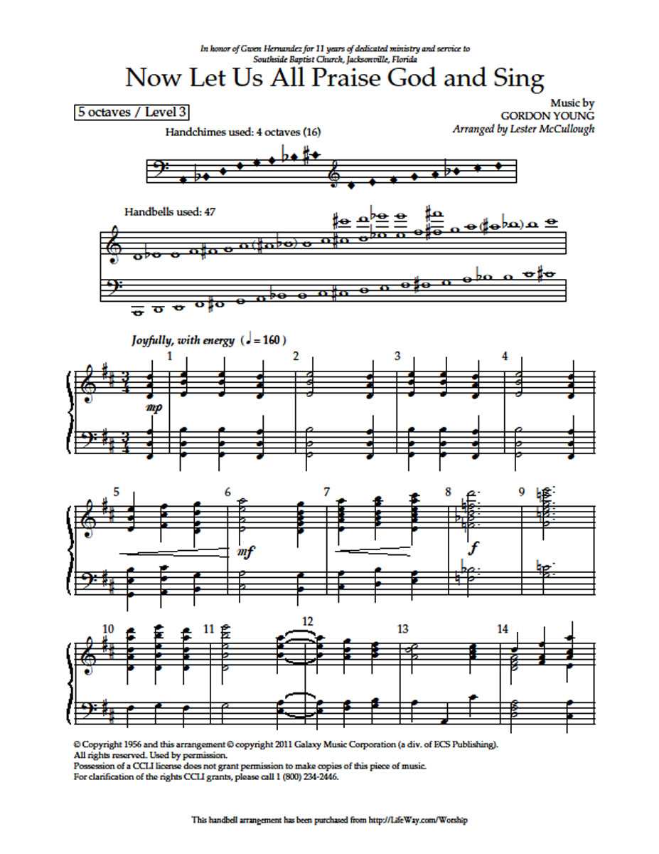 Now Let Us All Praise God and Sing - Downloadable Handbell Arrangement