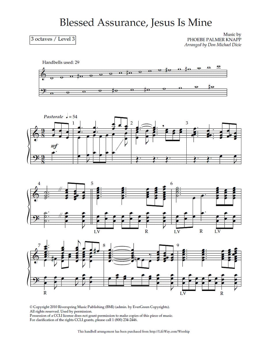 Blessed Assurance, Jesus Is Mine - Downloadable Handbell Arrangement
