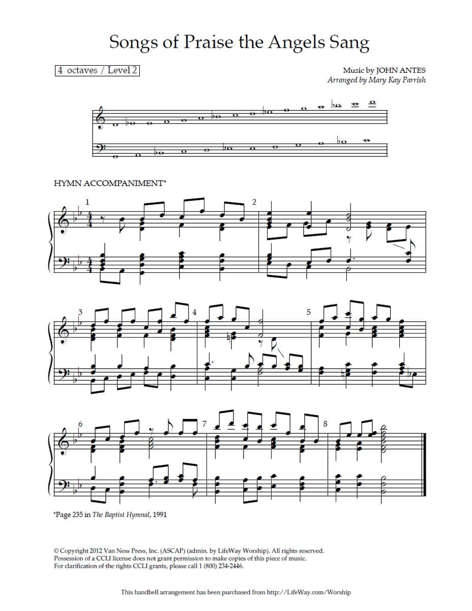 Songs of Praise the Angels Sang - Downloadable Handbell Arrangement