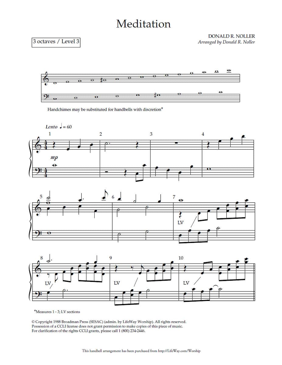 Meditation - Downloadable Handbell Arrangement