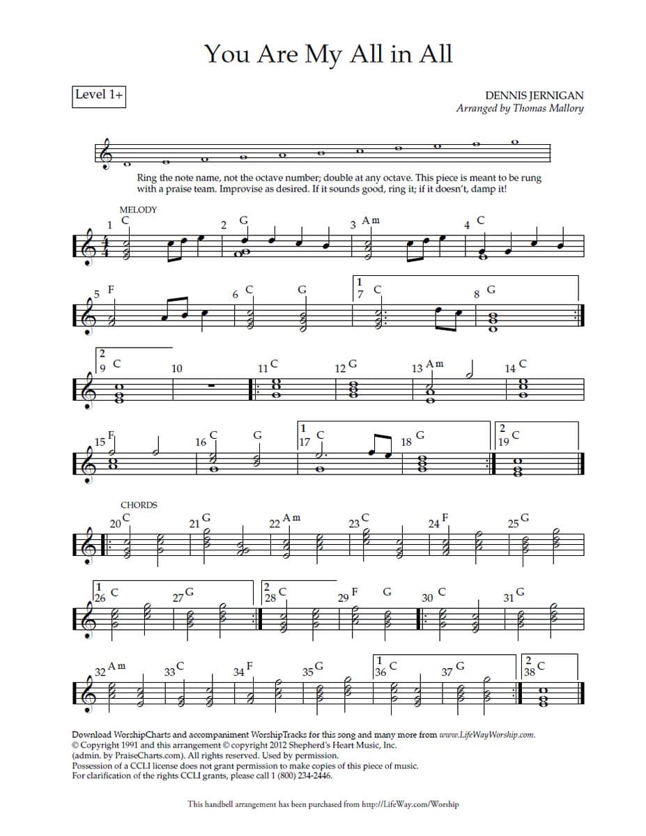 You Are My All in All - Downloadable Handbell Arrangement