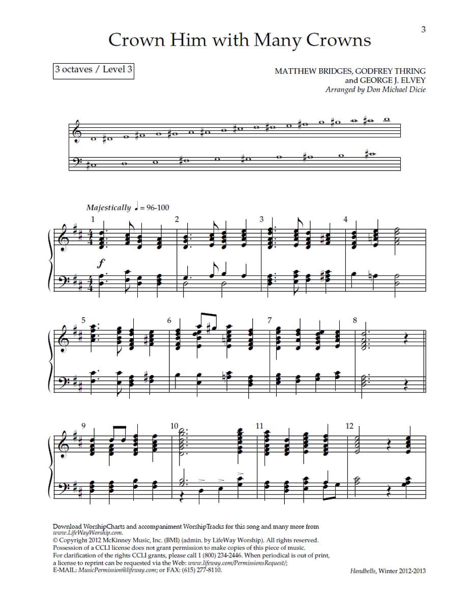 Crown Him with Many Crowns - Downloadable Handbell Arrangement