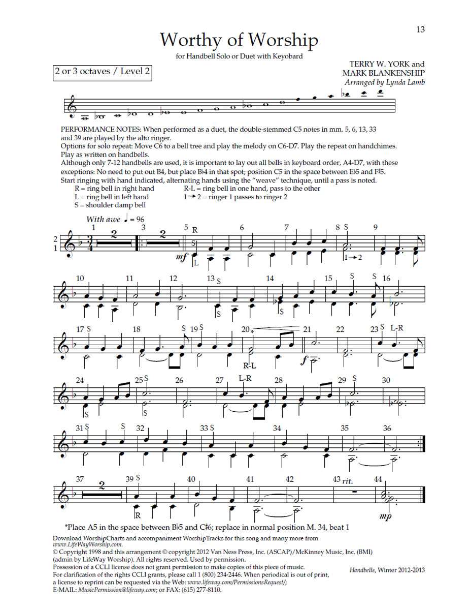 Worthy of Worship - Downloadable Handbell Arrangement