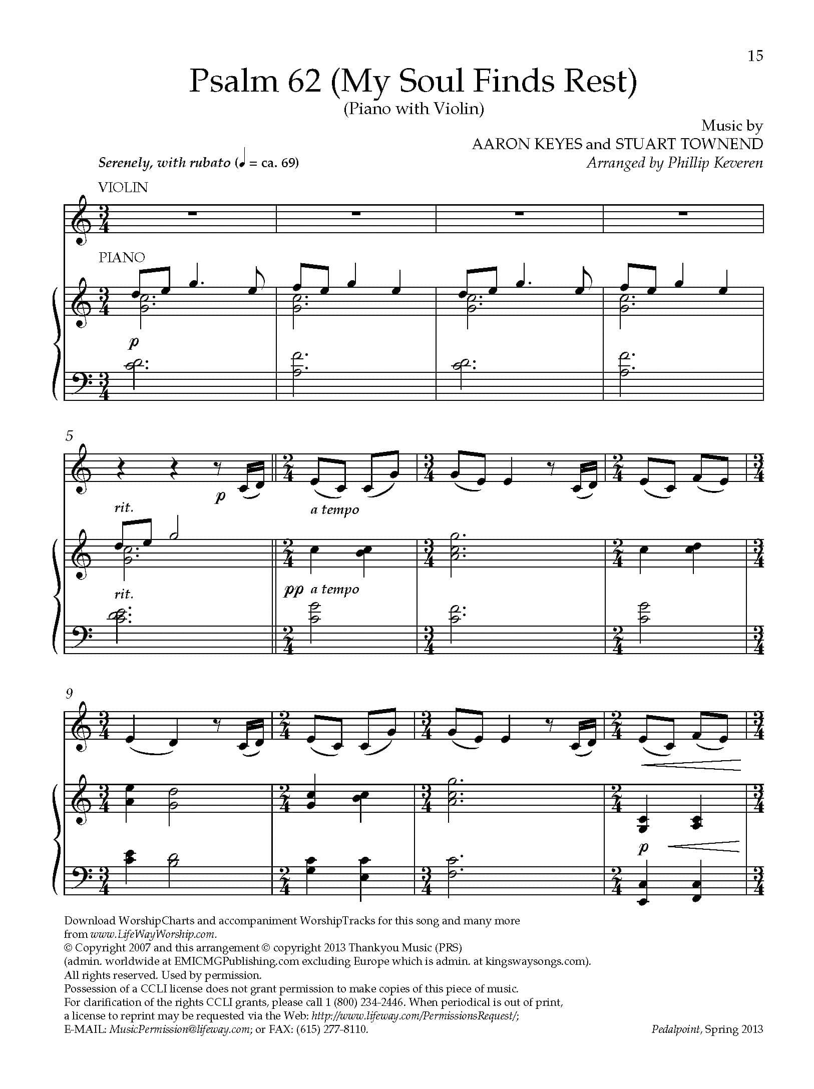 Psalm 62 (My Soul Finds Rest) - Downloadable Keyboard Arrangement