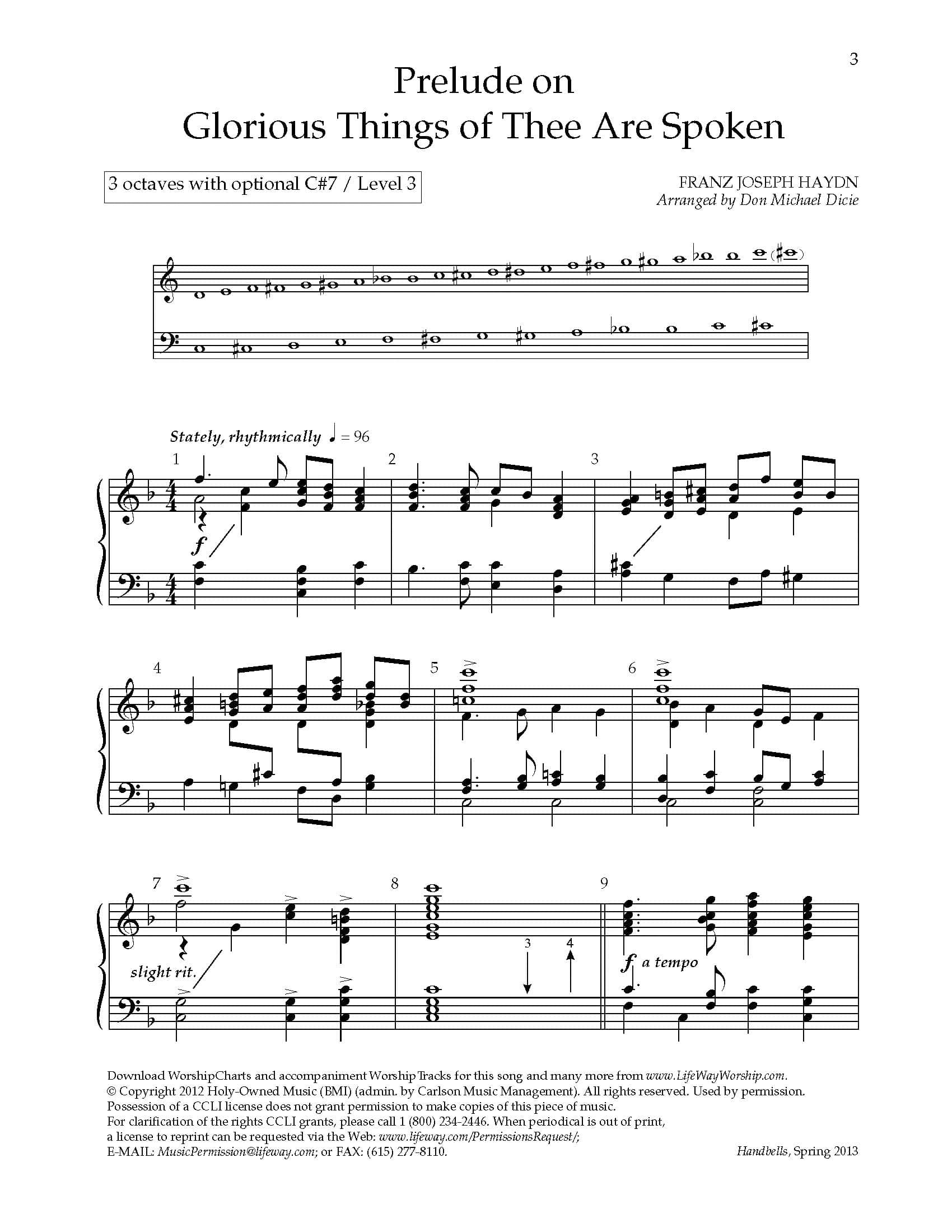 Prelude on Glorious Things of Thee Are Spoken - Downloadable Handbell Arrangement