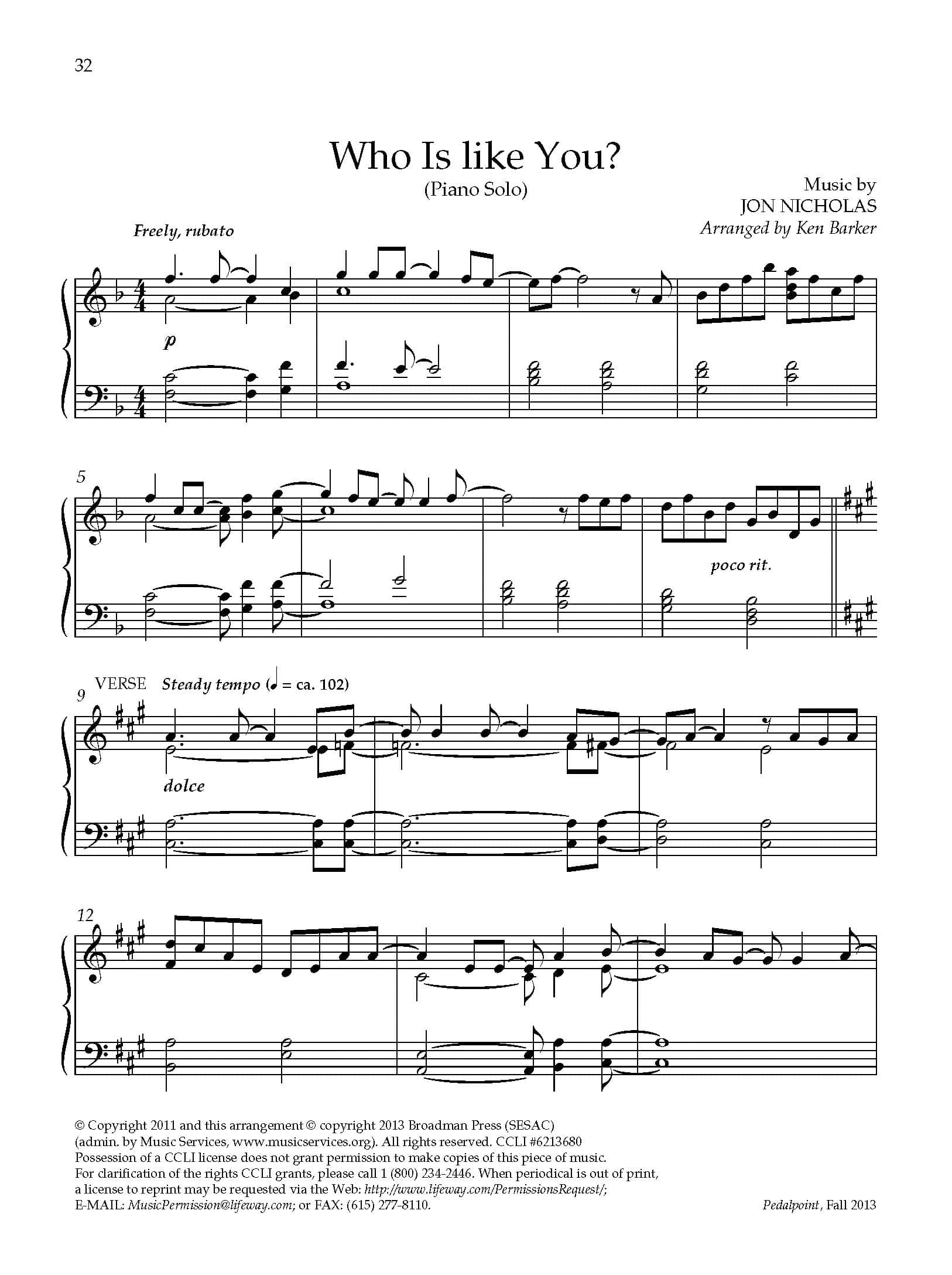 Who Is Like You? - Downloadable Keyboard Arrangement
