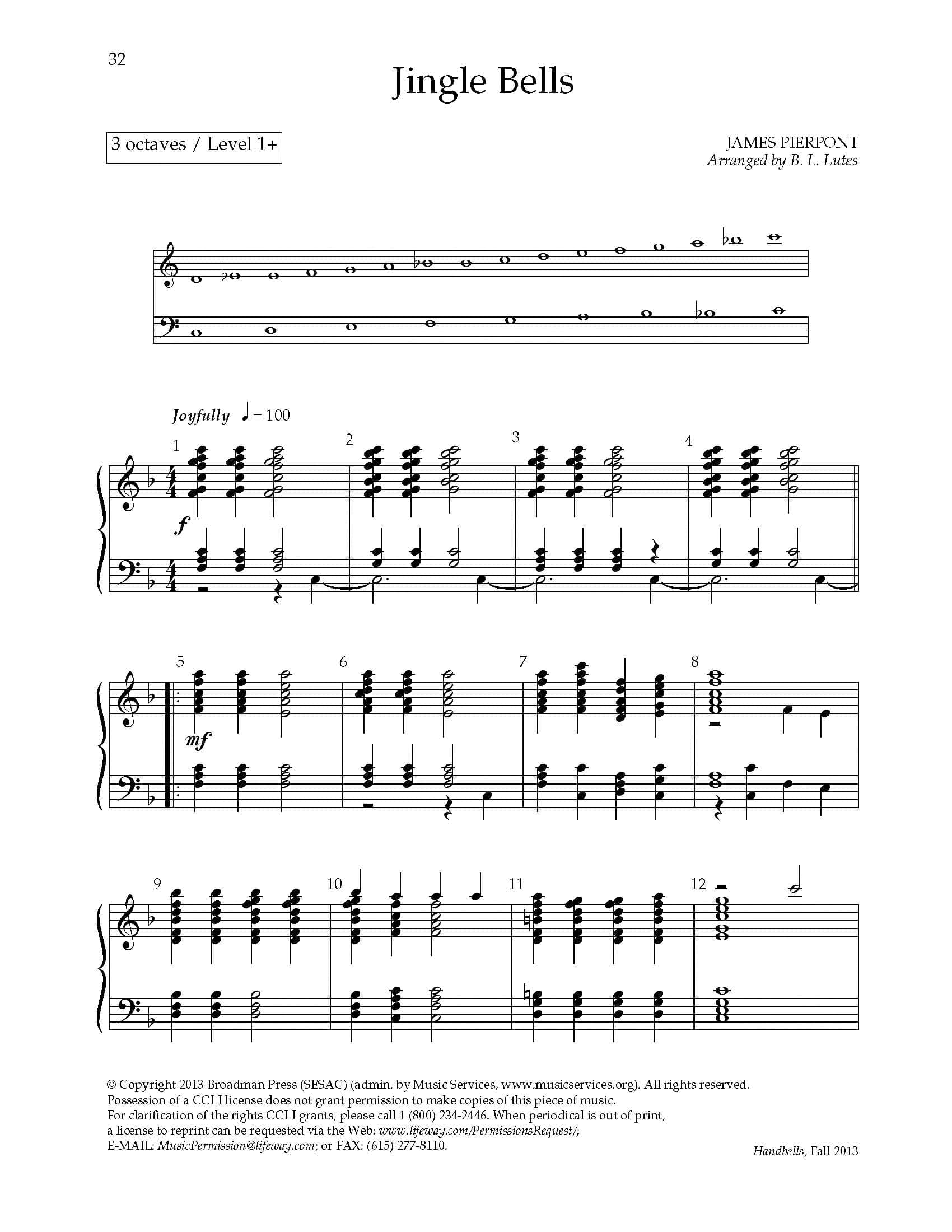 Jingle Bells - Downloadable Handbells Arrangement