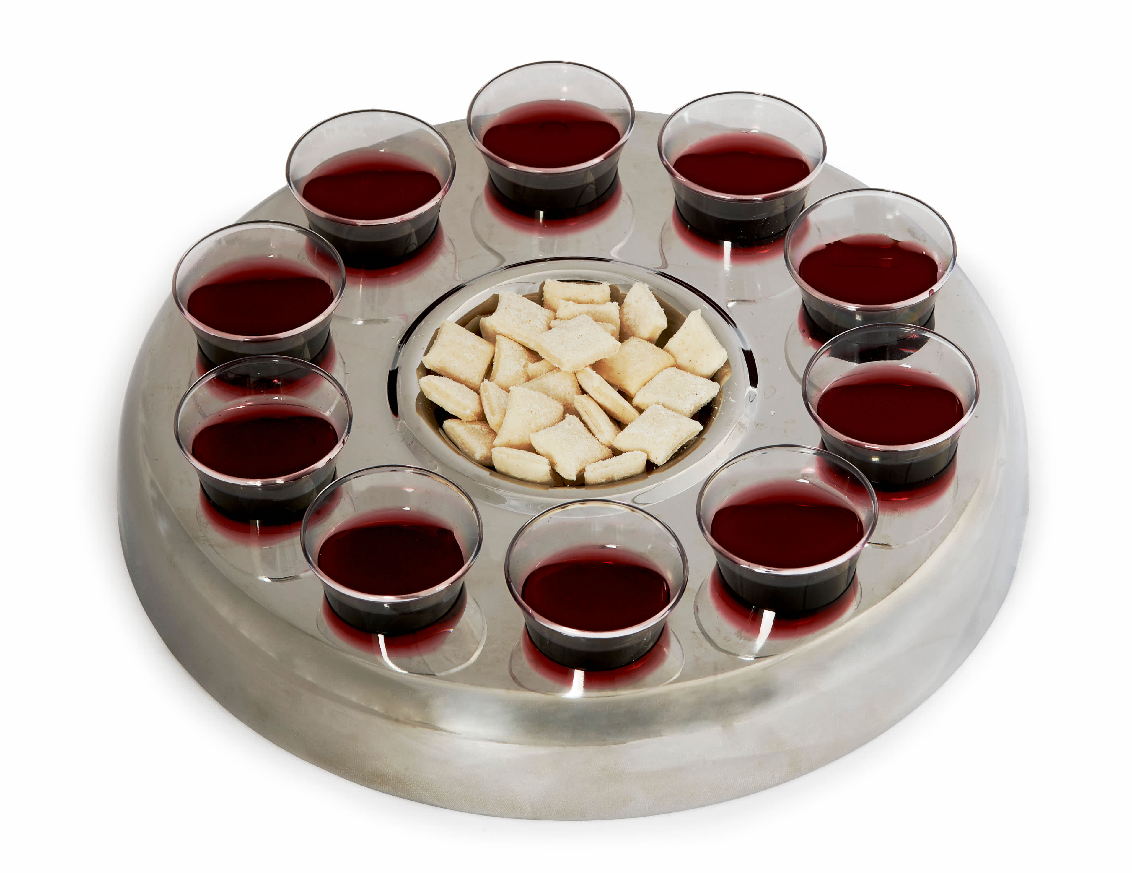 slide 1 of 4 for RemembranceWare: Mic Stand Communion Tray - Silver Finish