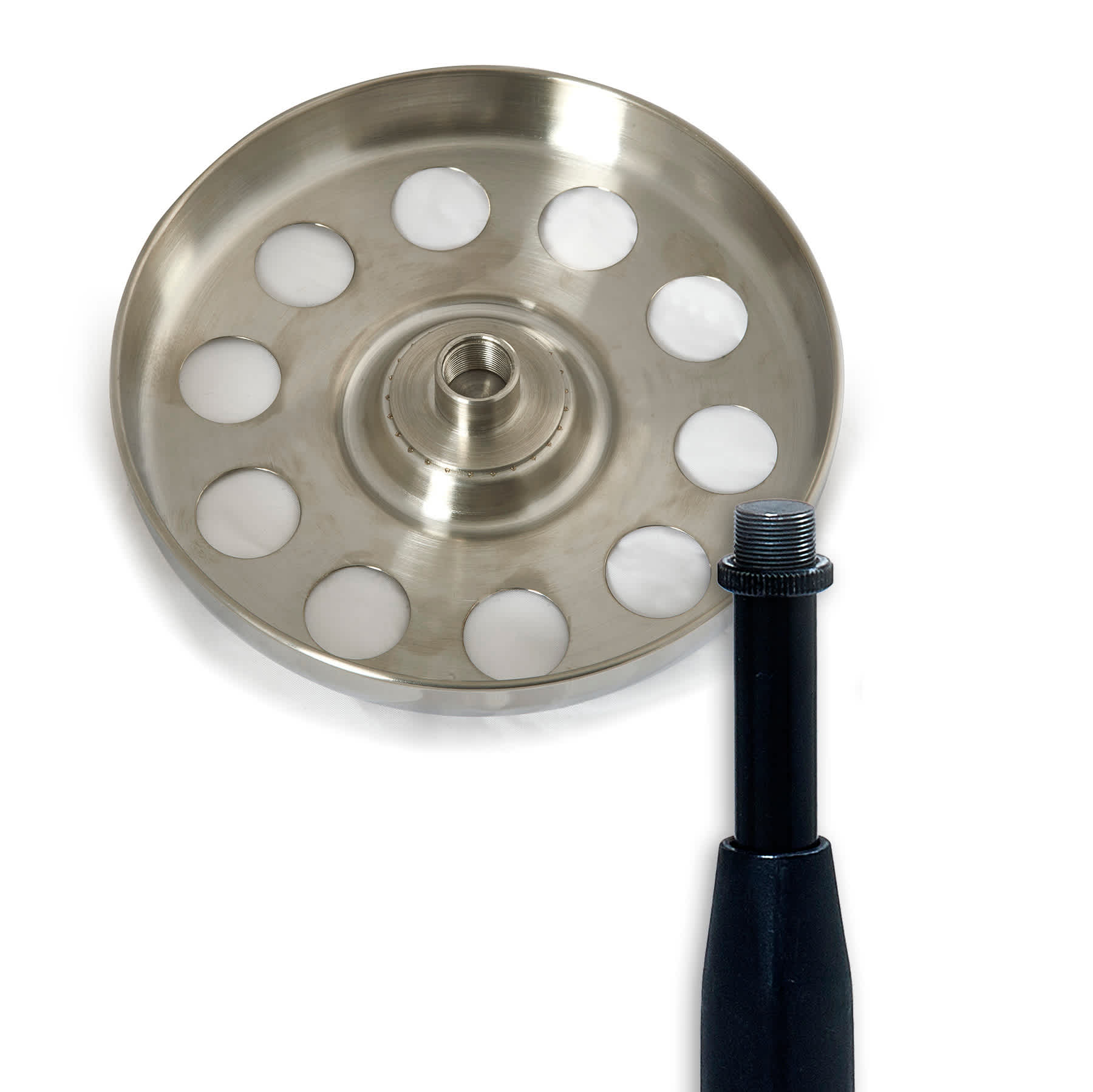 slide 3 of 4 for RemembranceWare: Mic Stand Communion Tray - Silver Finish