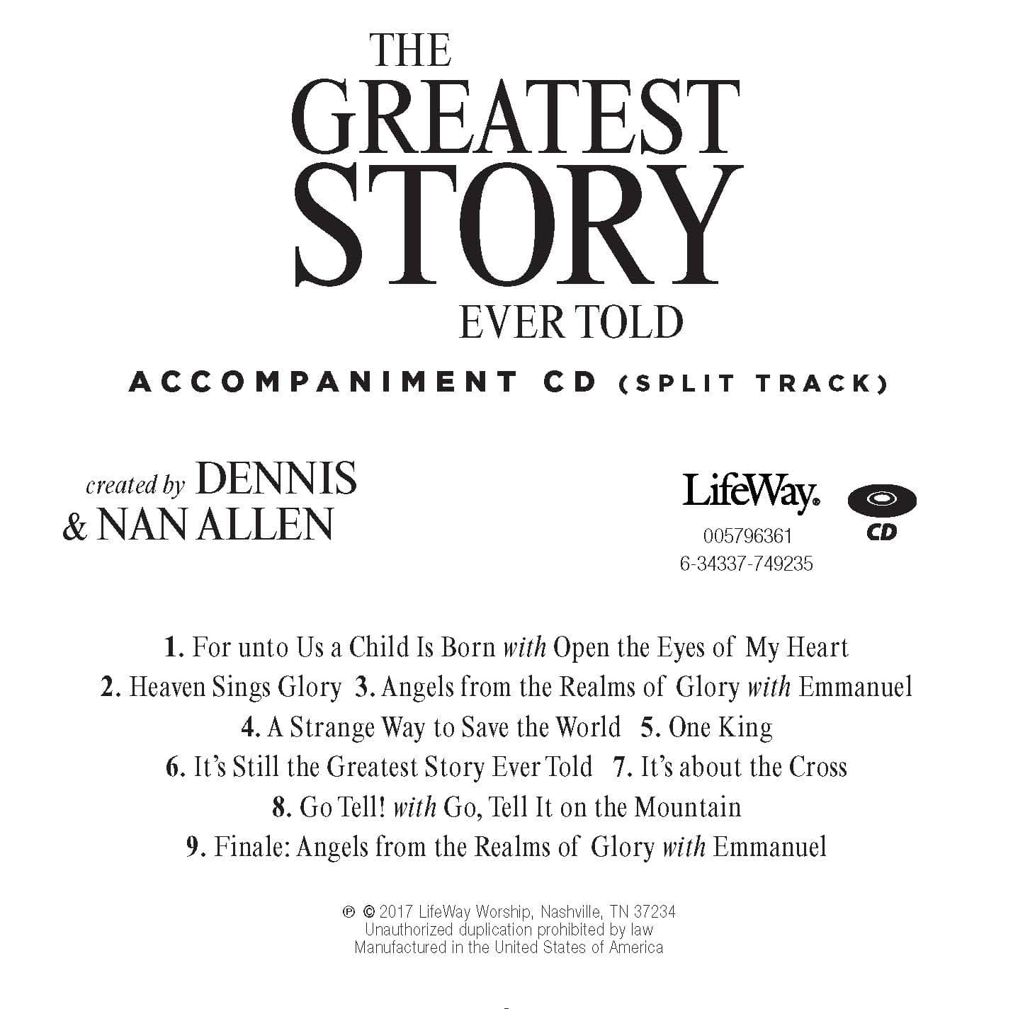 The Greatest Story Ever Told - Accompaniment CD