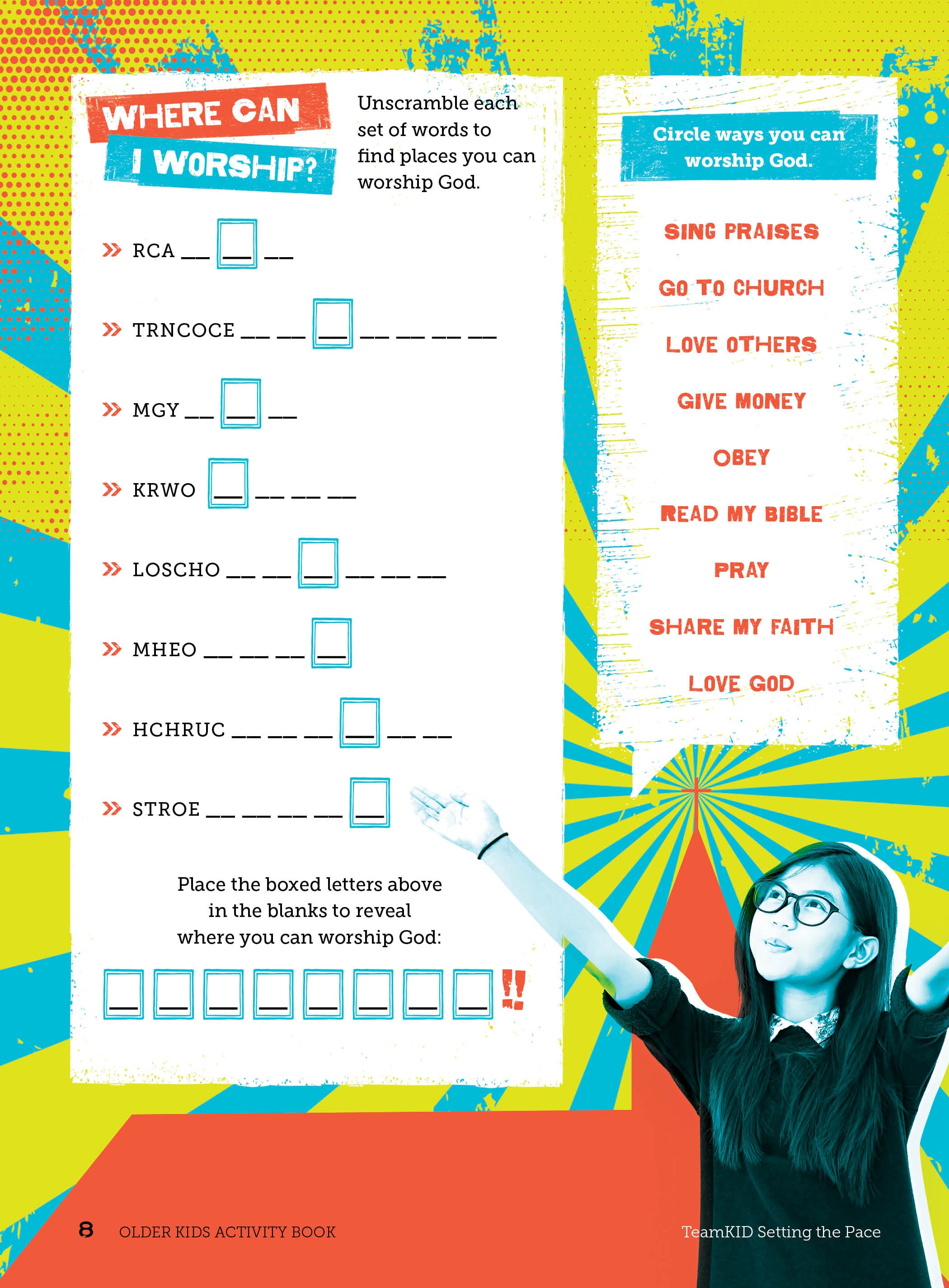 slide 4 of 4 for TeamKID: Setting the Pace - Older Kids Activity Book