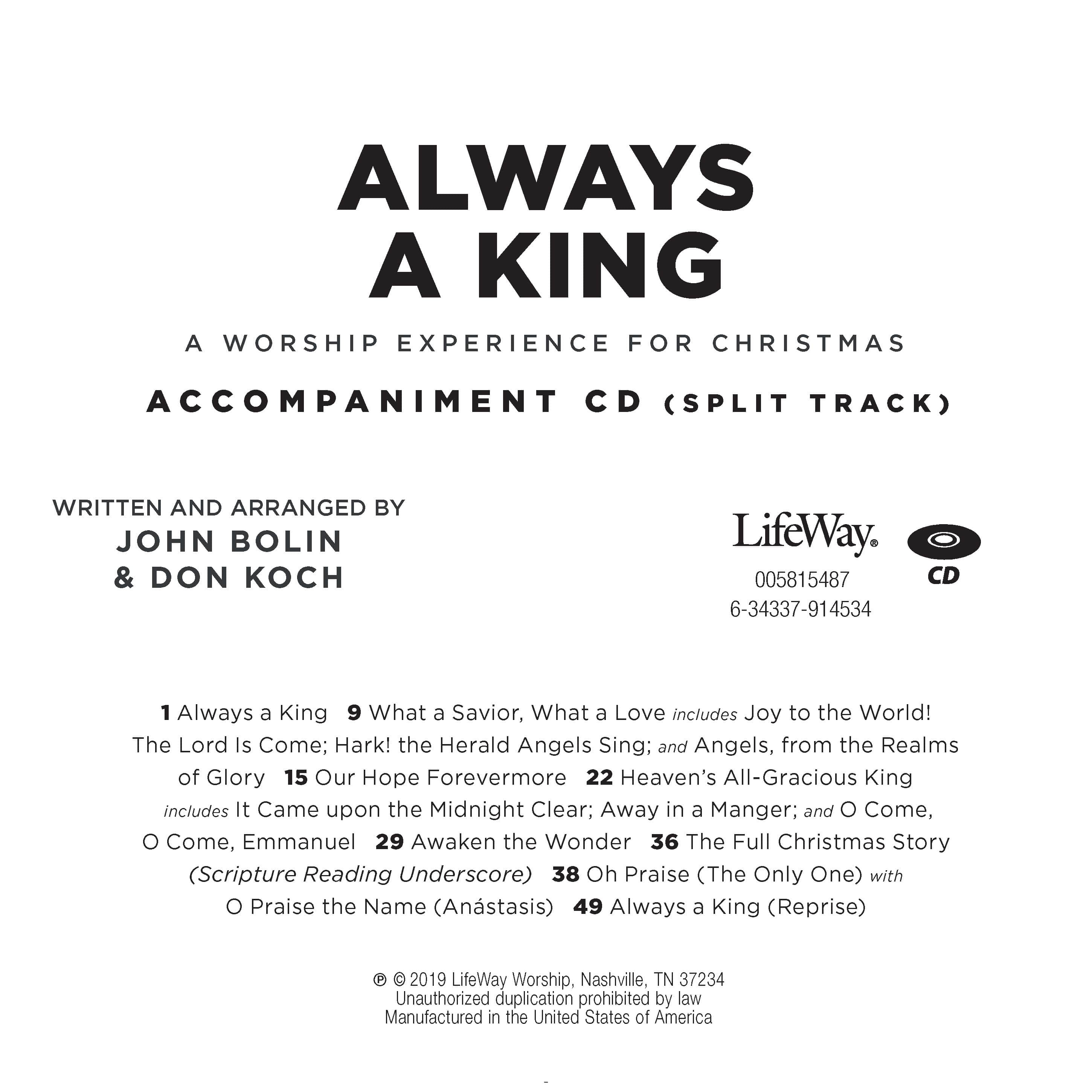 Always a King - Accompaniment CD