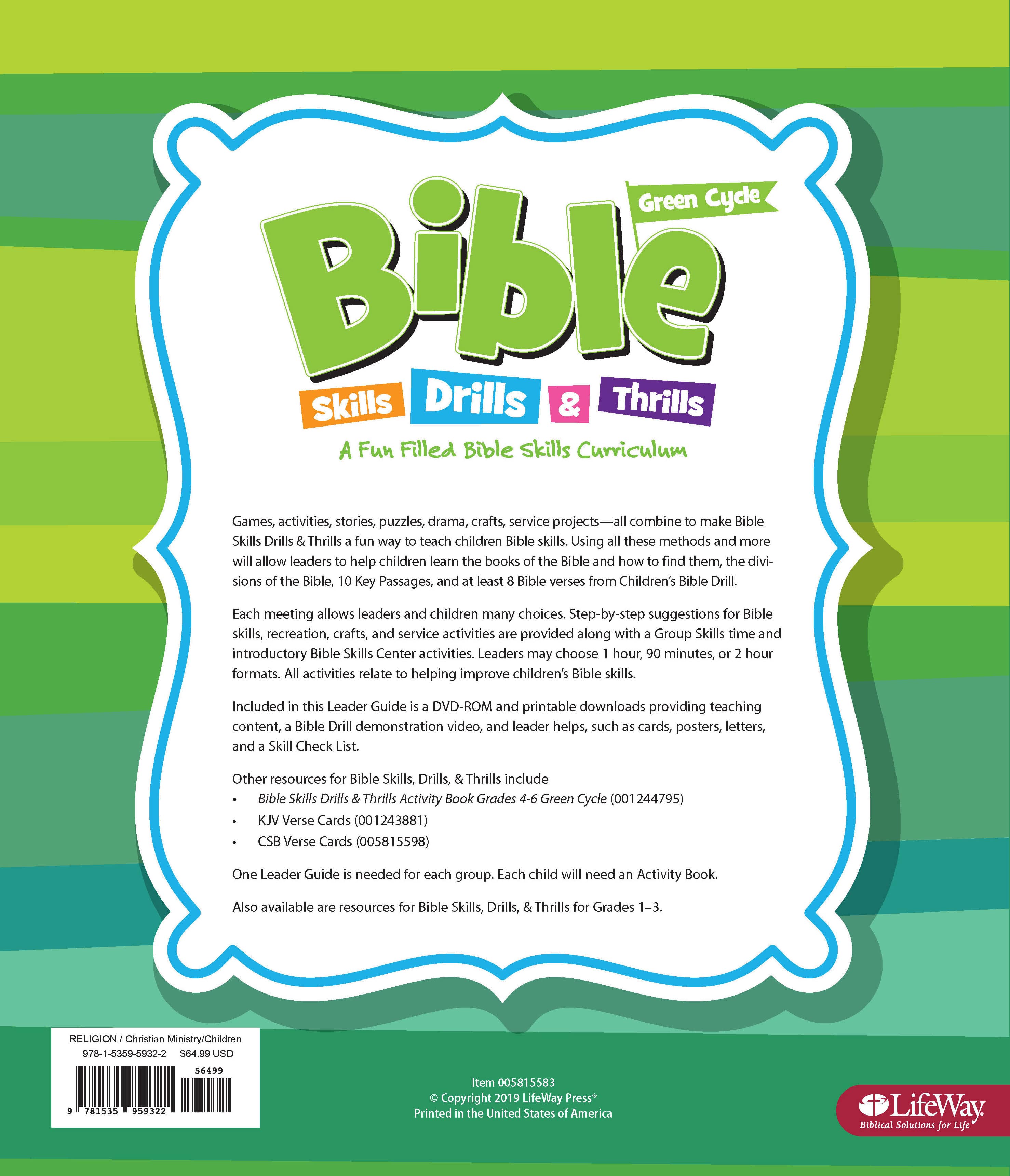 slide 2 of 2 for Bible Skills Drills and Thrills: Green Cycle - Grades 4-6 Leader Kit