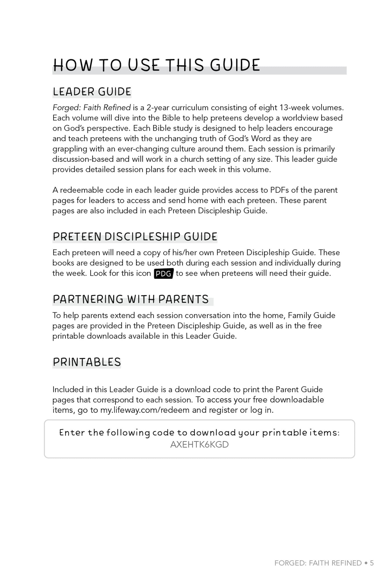 slide 3 of 6 for Forged: Faith Refined, Volume 6 Leader Guide
