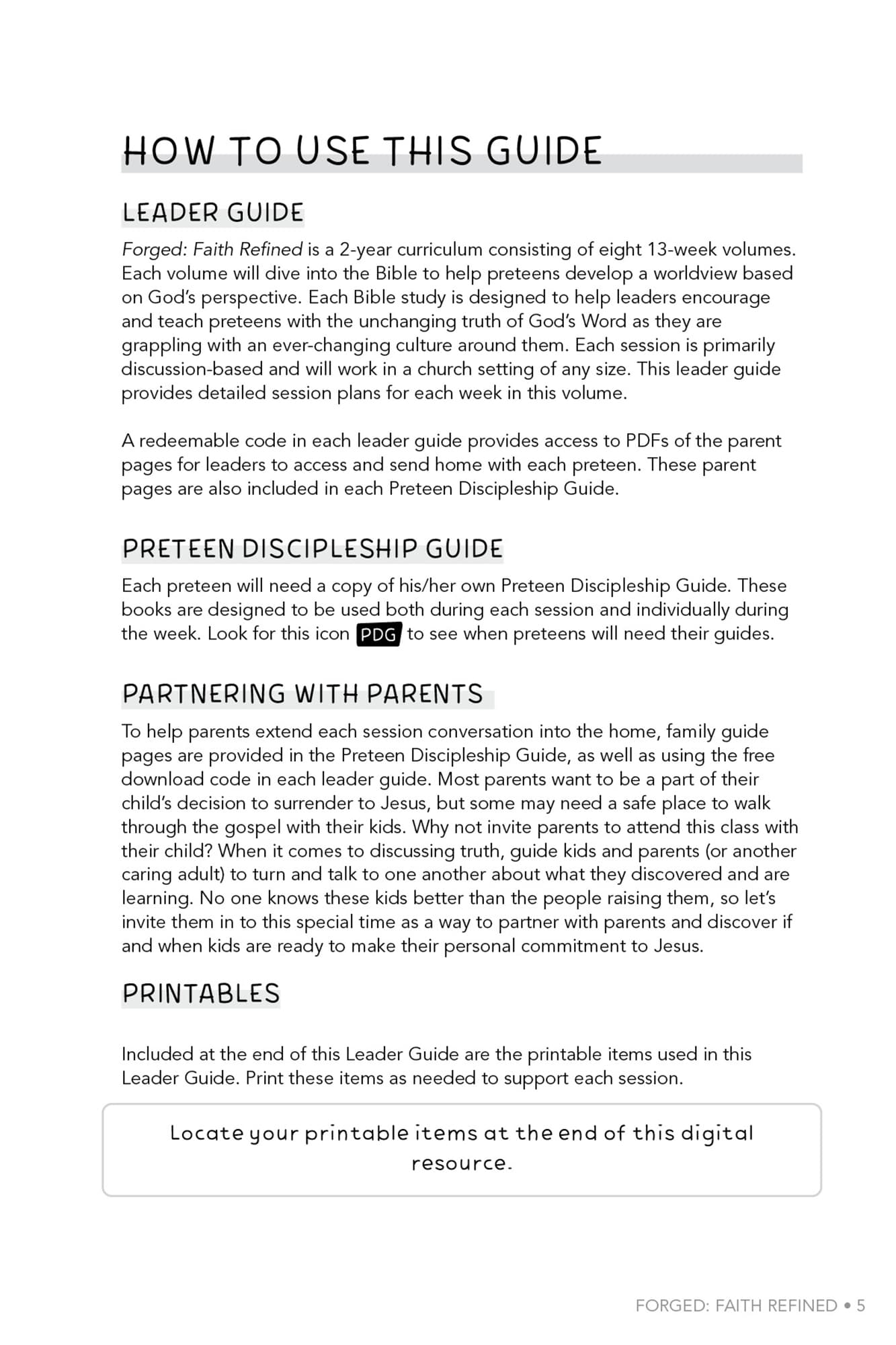 slide 3 of 7 for Forged: Faith Refined, Volume 7 Leader Guide