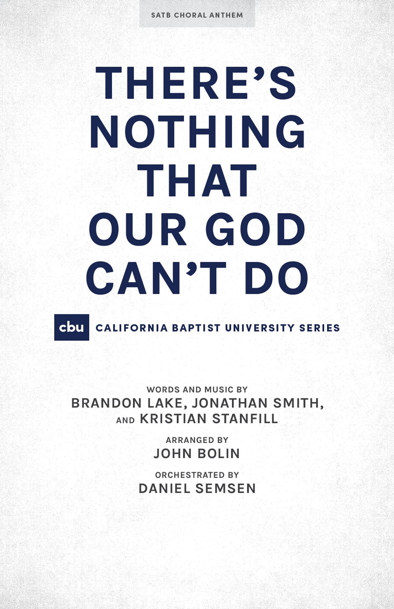 There's Nothing That Our God Can't Do - Downloadable Tenor Rehearsal Track