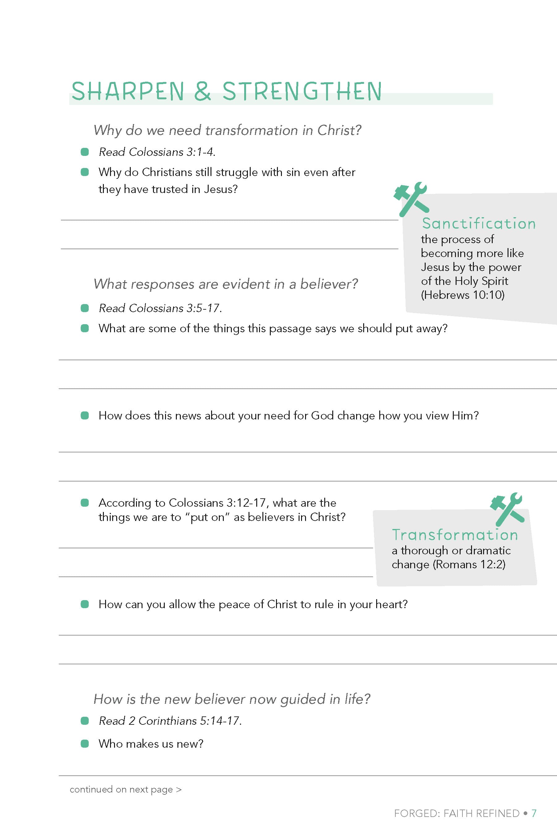 slide 5 of 7 for Forged: Faith Refined, Volume 7 Digital Preteen Discipleship Guide