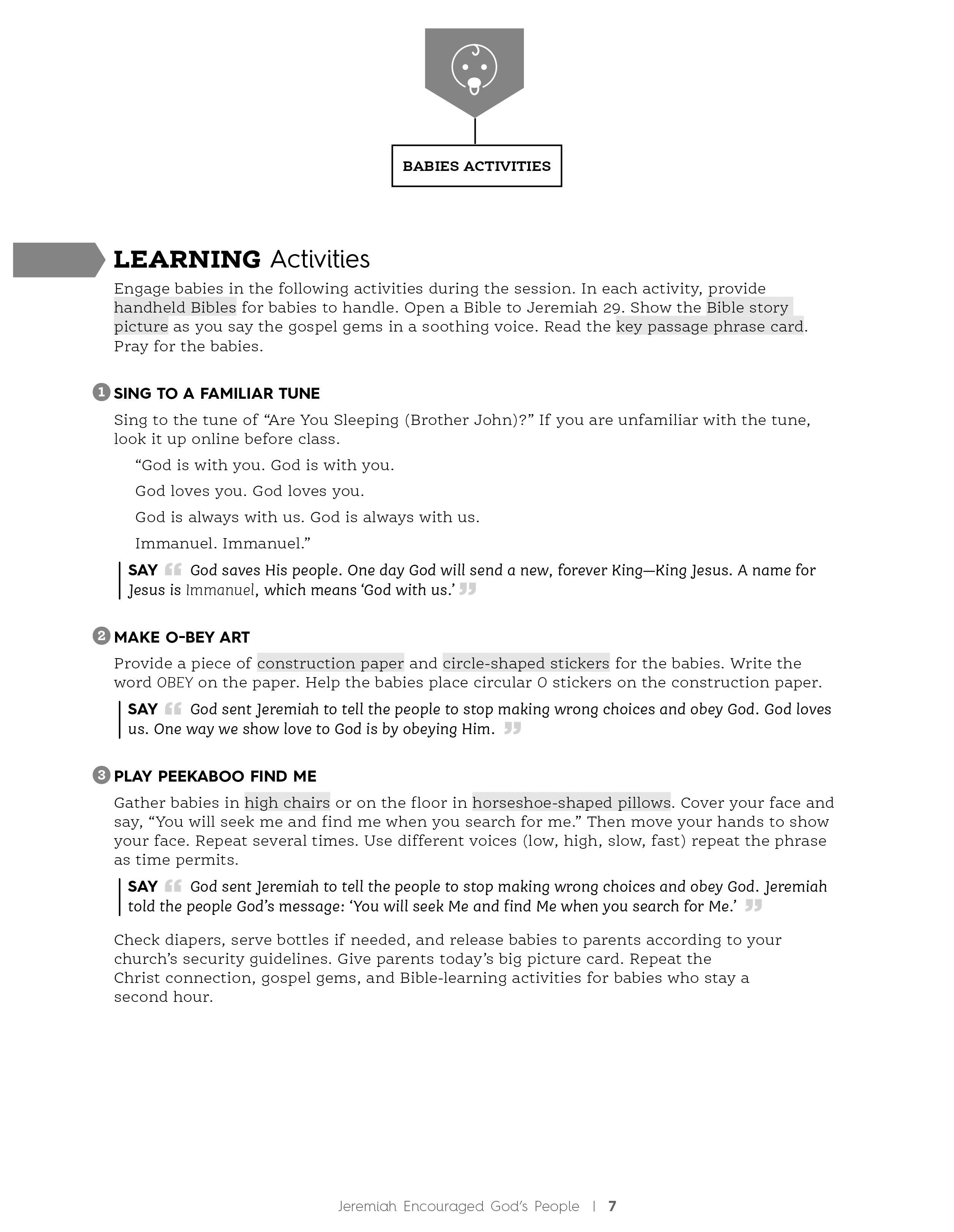 slide 3 of 3 for The Gospel Project for Preschool: Babies & Toddlers Leader Guide - Volume 6: From Captivity to Restoration