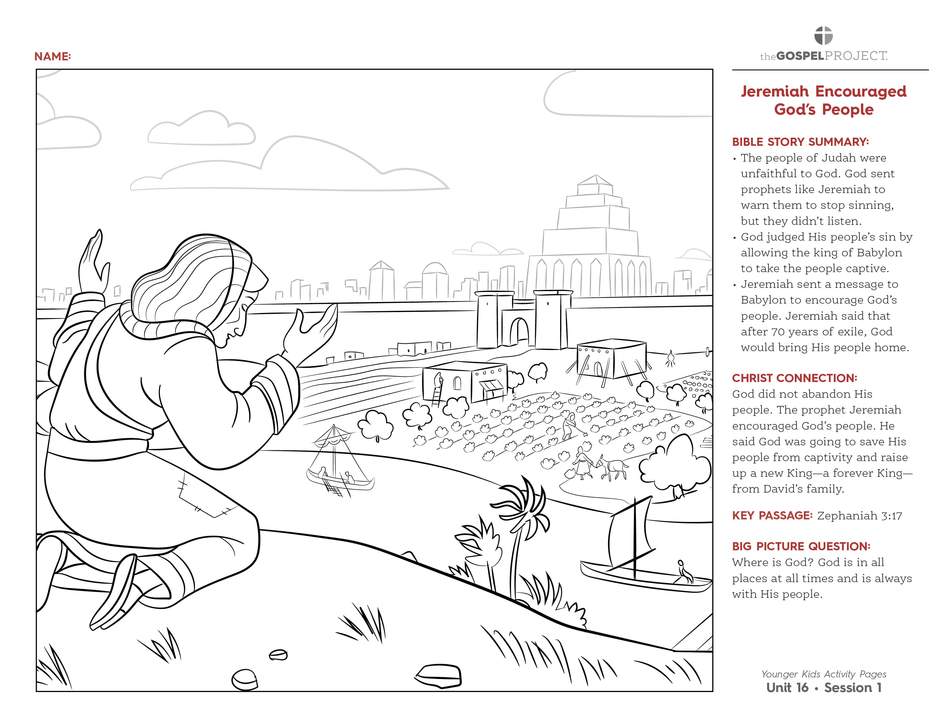 slide 3 of 3 for The Gospel Project for Kids: Younger Kids Activity Pages - Volume 6: From Captivity to Restoration