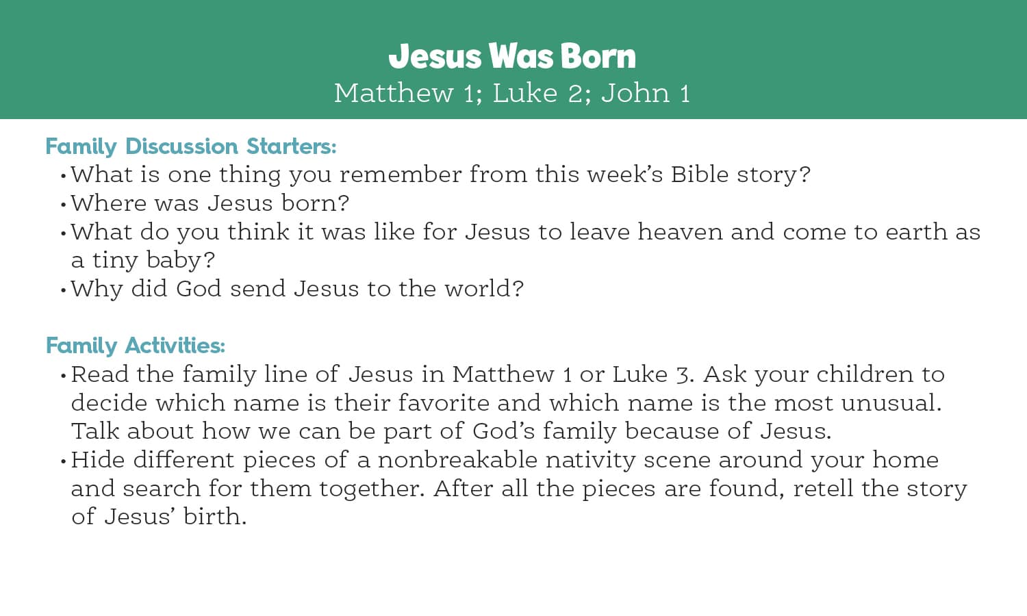 slide 3 of 3 for The Gospel Project for Preschool: From Heaven to Earth - Preschool Big Picture Cards for Families - Volume 7