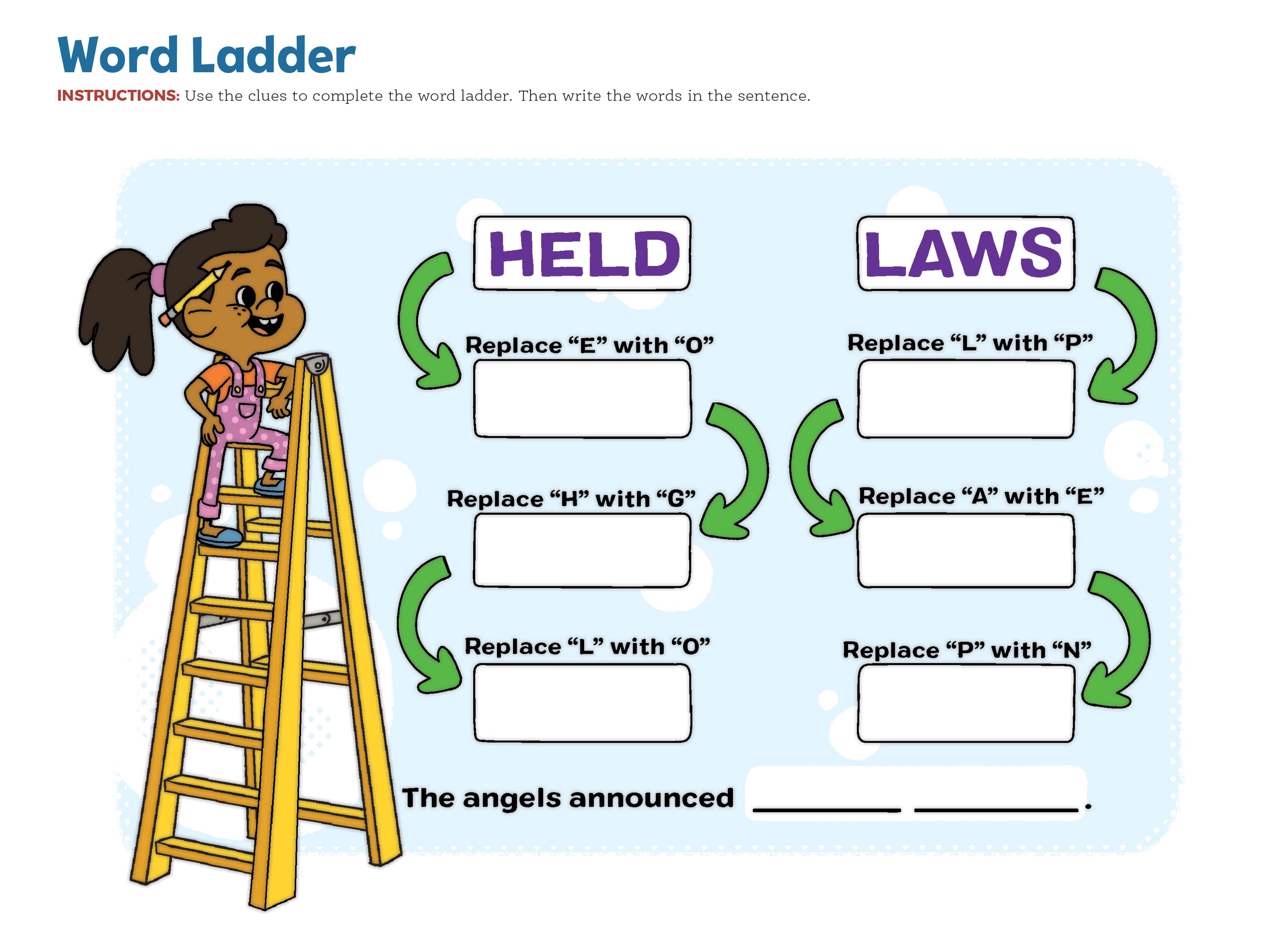 slide 2 of 3 for The Gospel Project for Kids: From Heaven to Earth - Younger Kids Activity Pages - Volume 7