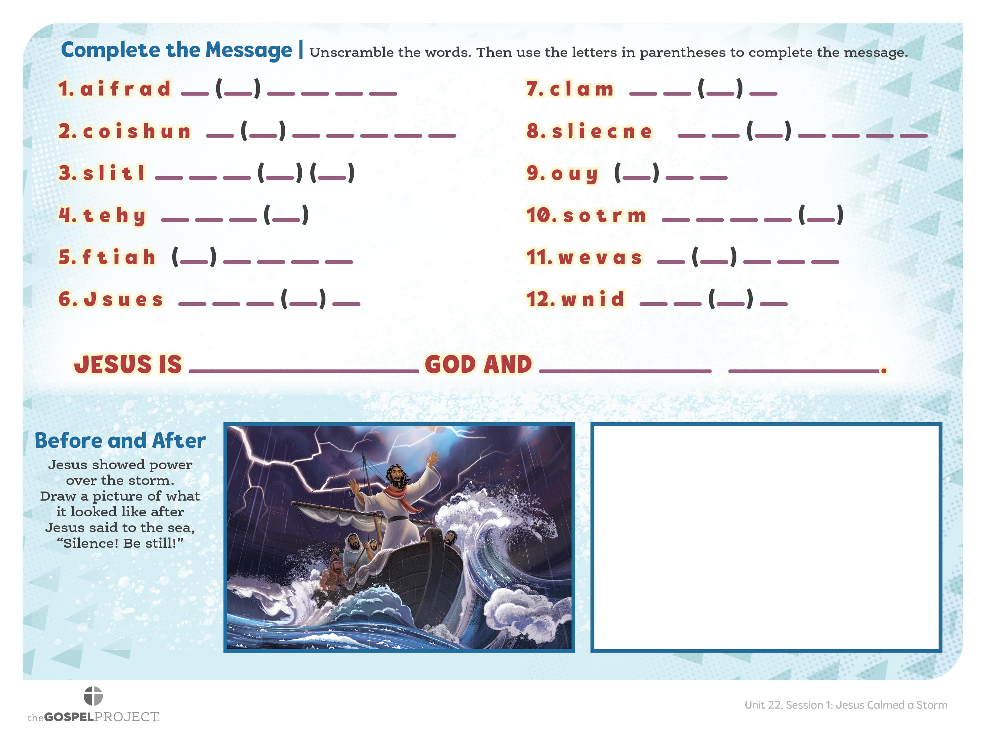 slide 3 of 3 for The Gospel Project for Kids: Older Kids Activity Pages - Volume 8: From Wonder to Rejection
