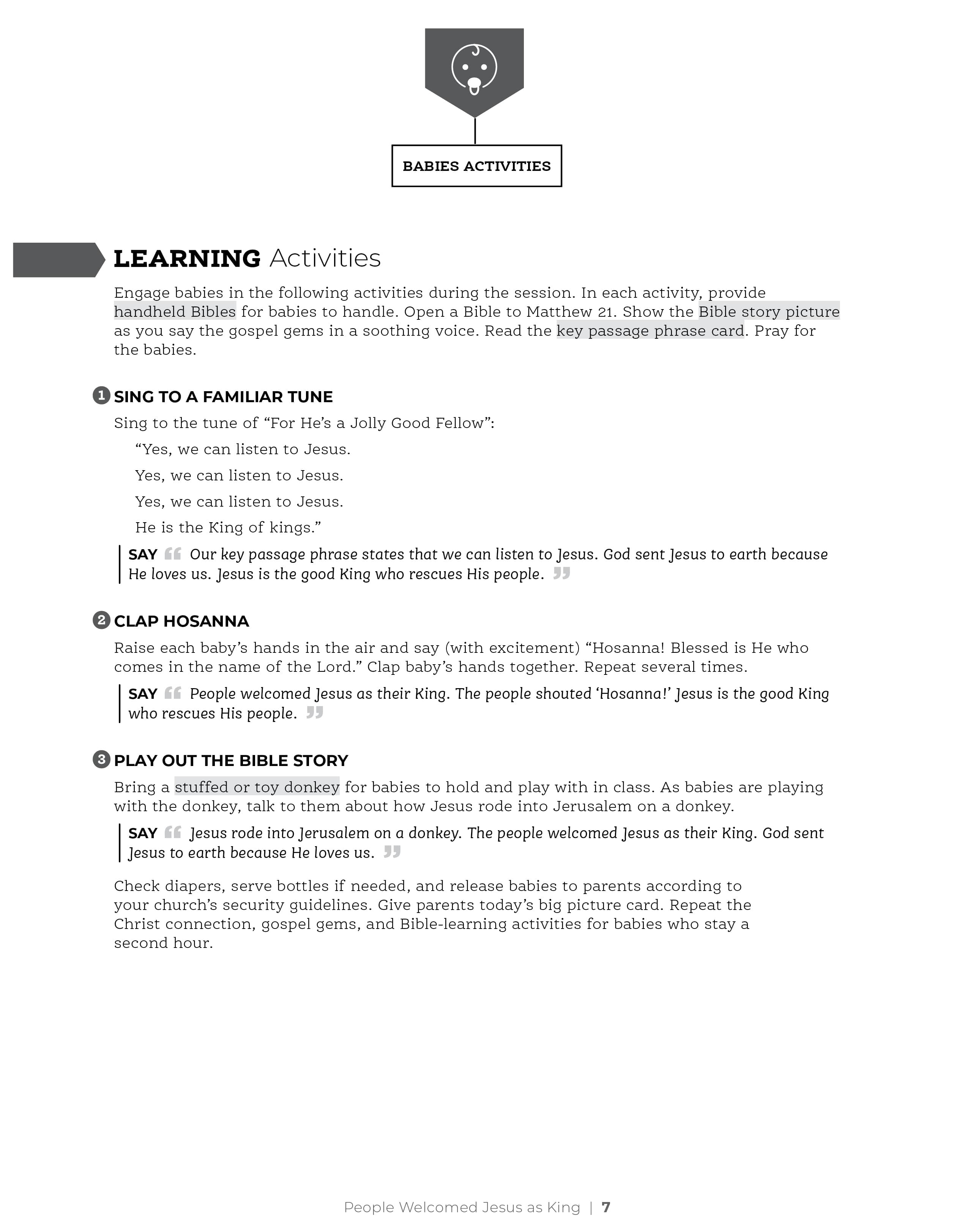 slide 3 of 4 for The Gospel Project for Preschool: Babies & Toddlers Leader Guide - Volume 9: From Death to Resurrection