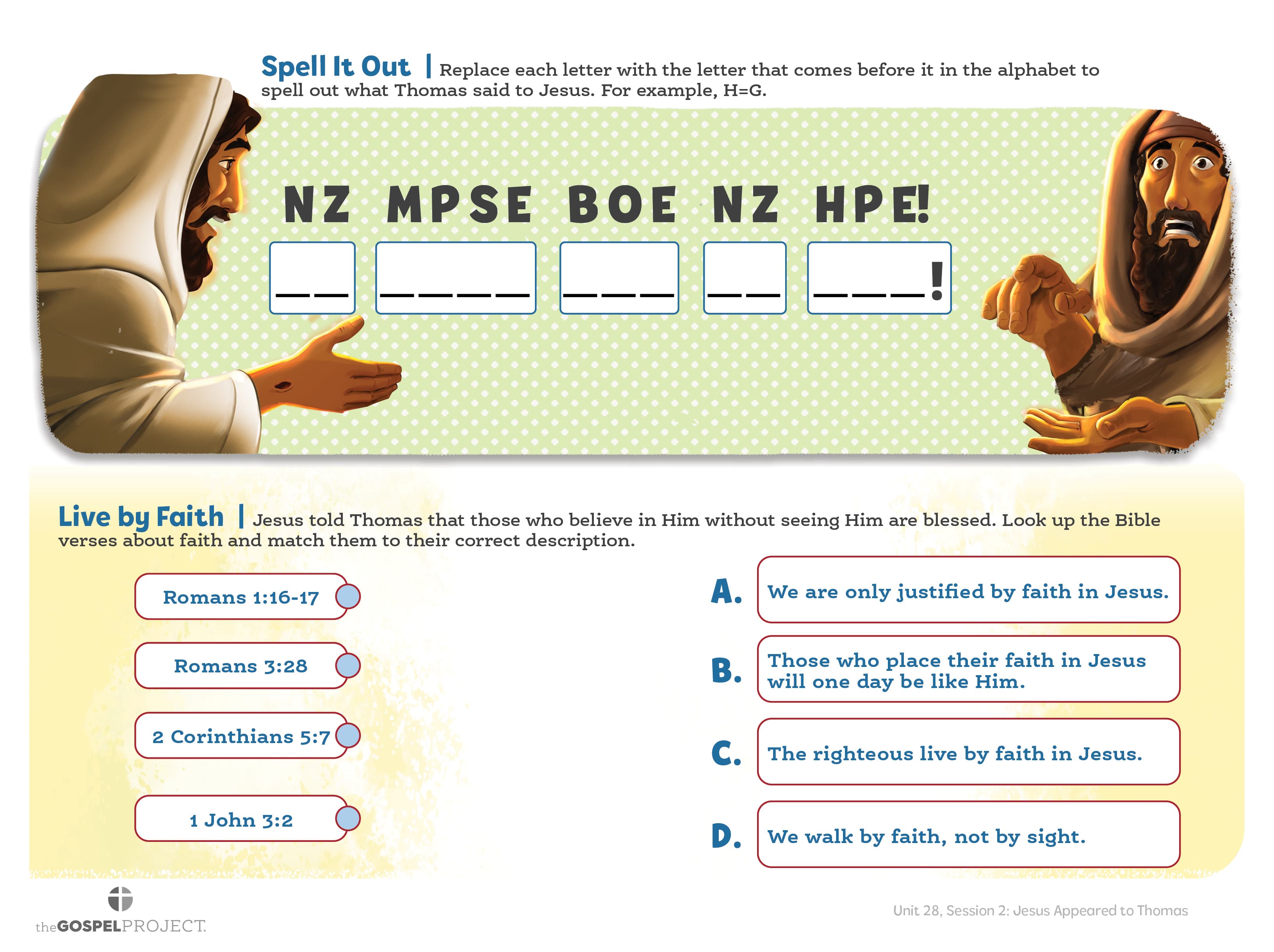 slide 2 of 3 for The Gospel Project for Kids: Older Kids Activity Pages - Volume 10: From Many People to One People