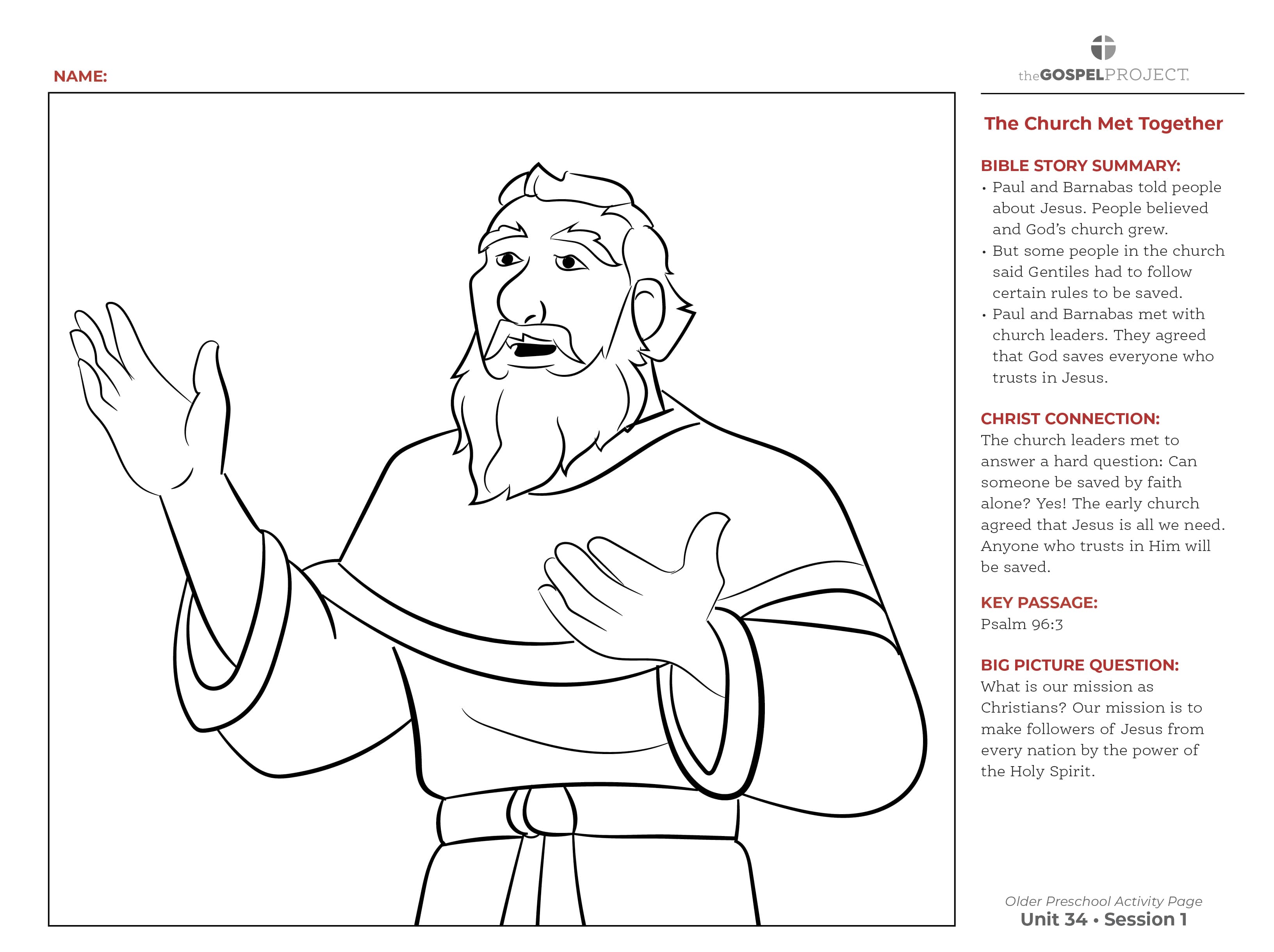 slide 3 of 3 for The Gospel Project for Preschool: Older Preschool Activity Pages - Volume 12: From This World to the World to Come