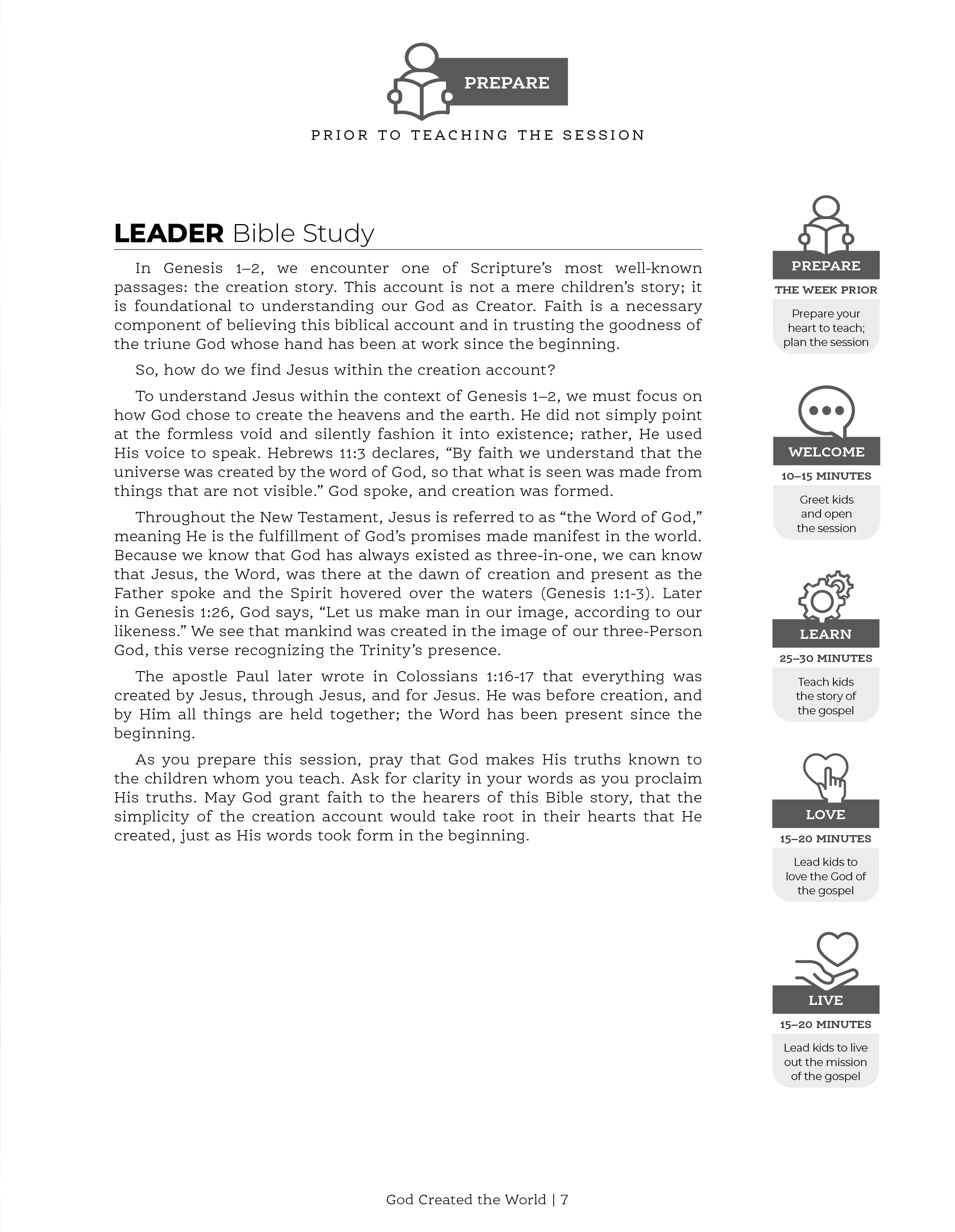 slide 3 of 3 for The Gospel Project for Kids: Younger Kids Leader Guide - Volume 1: Creation and Covenant