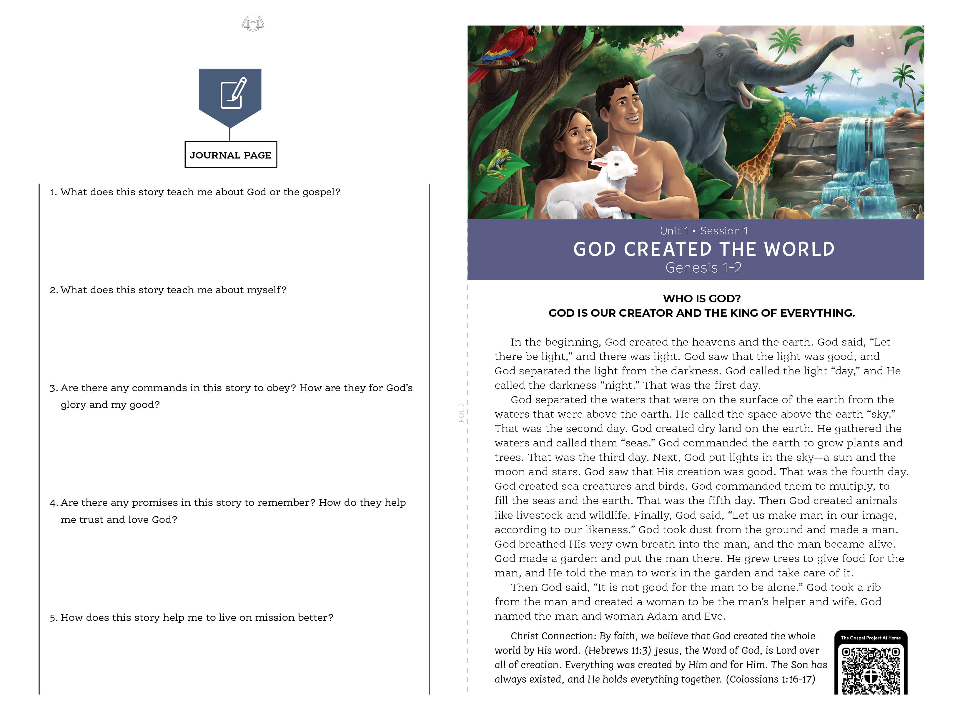 slide 2 of 3 for The Gospel Project for Kids: Older Kids Activity Pages - Volume 1: Creation and Covenant