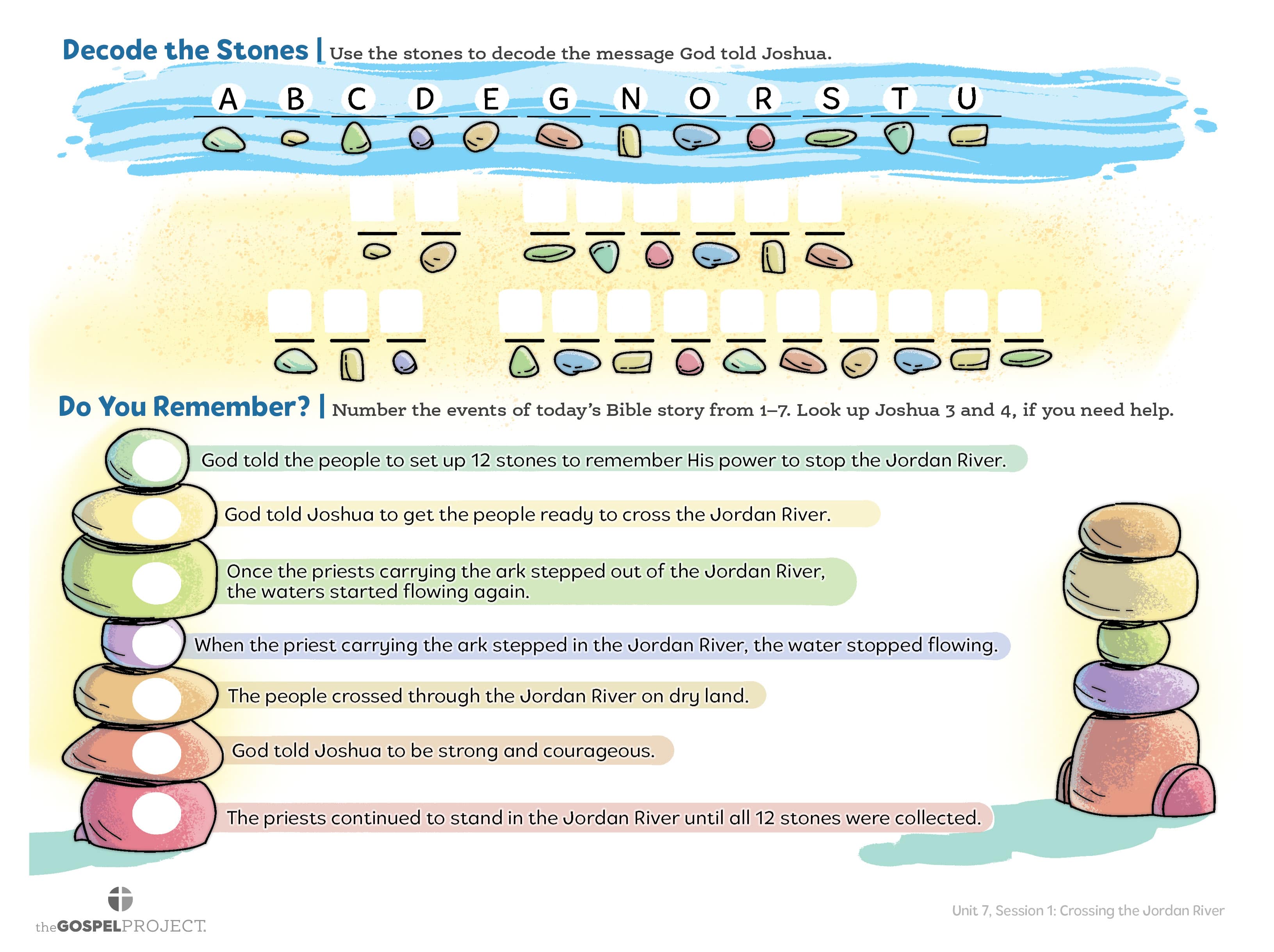 slide 3 of 3 for The Gospel Project for Kids: Older Kids Activity Pages - Volume 3: Land and Loss