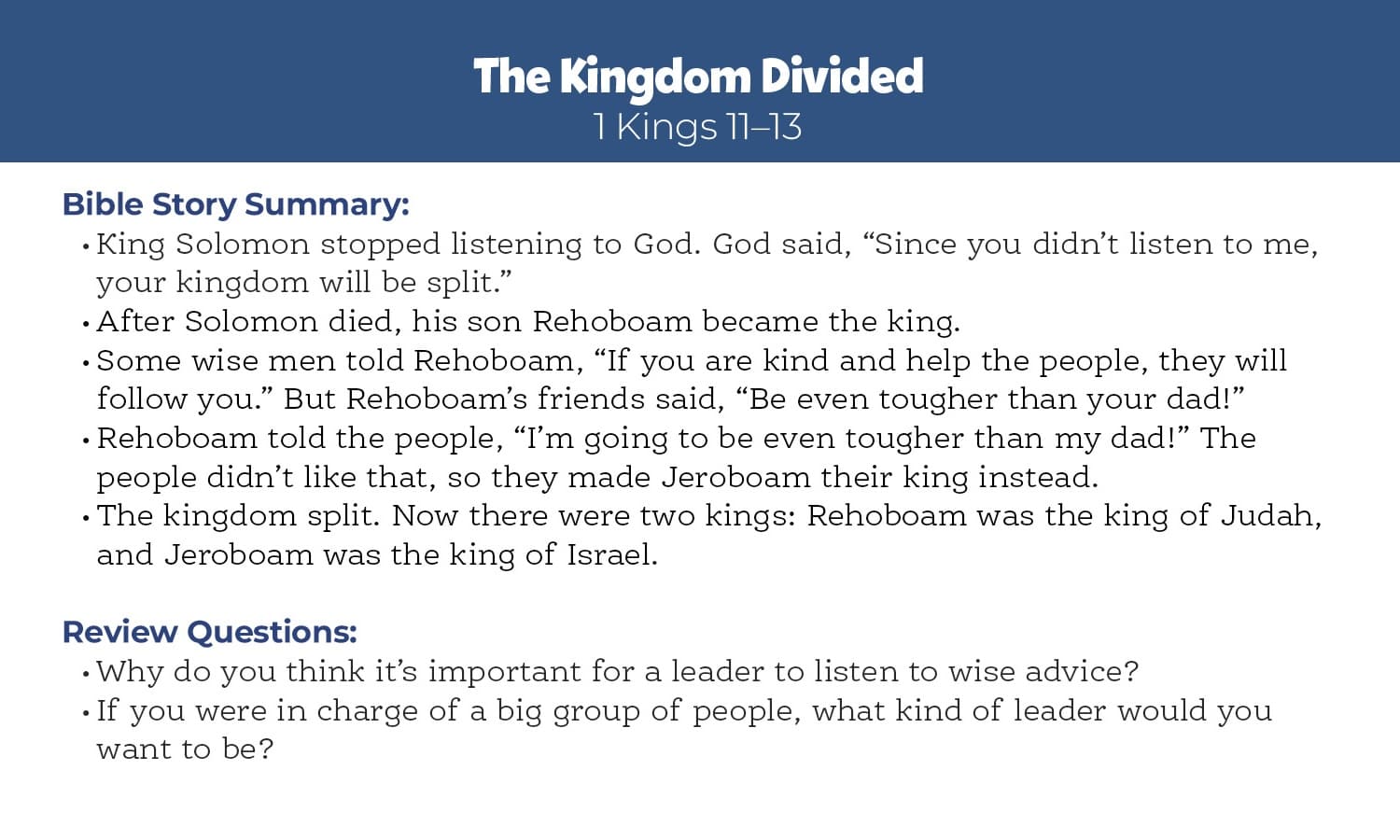 slide 3 of 3 for The Gospel Project for Preschool: Preschool Big Picture Cards - Volume 5: Division and Defiance