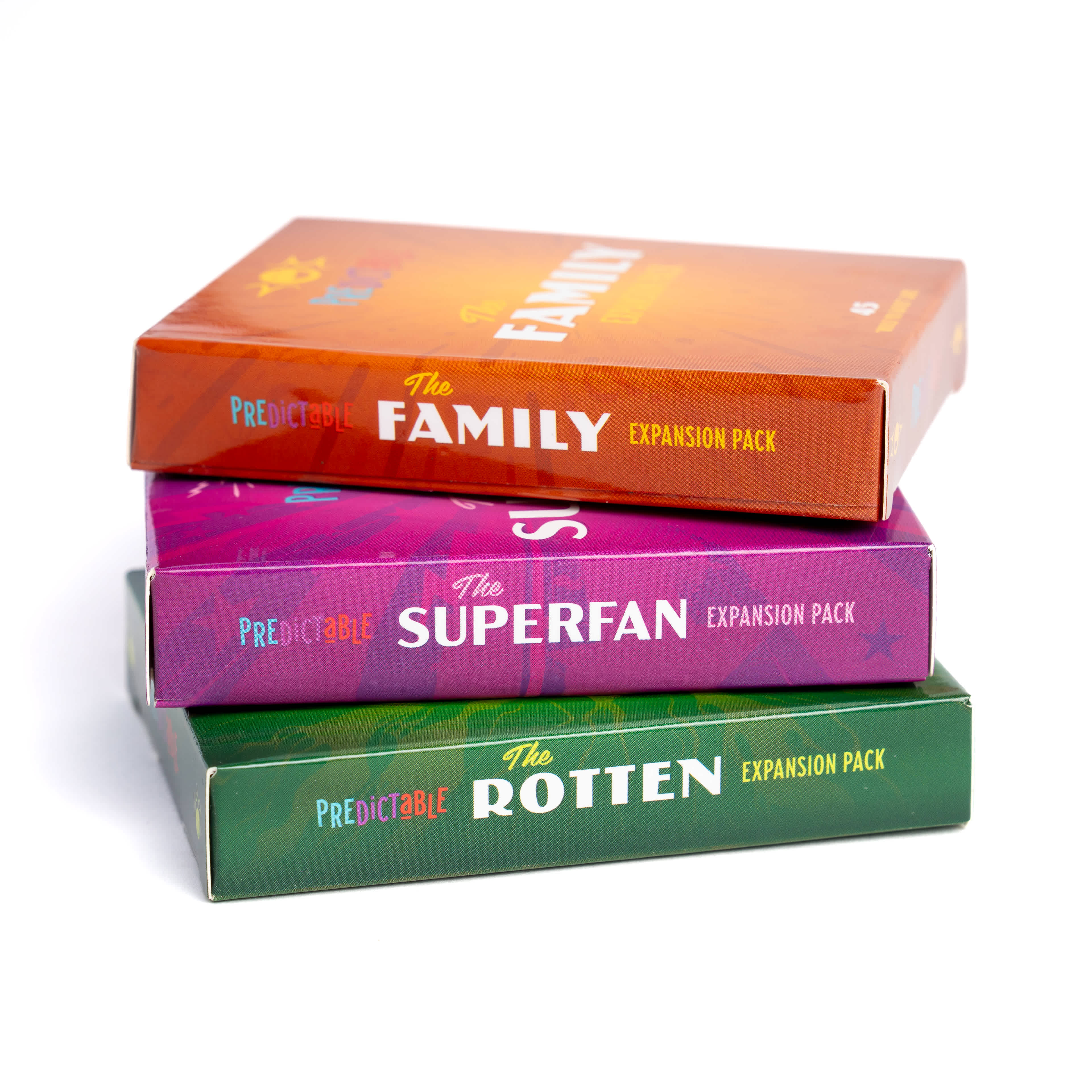 slide 3 of 5 for Predictable Game Expansion Card 3-Pack: Family, Rotten, and Superfan