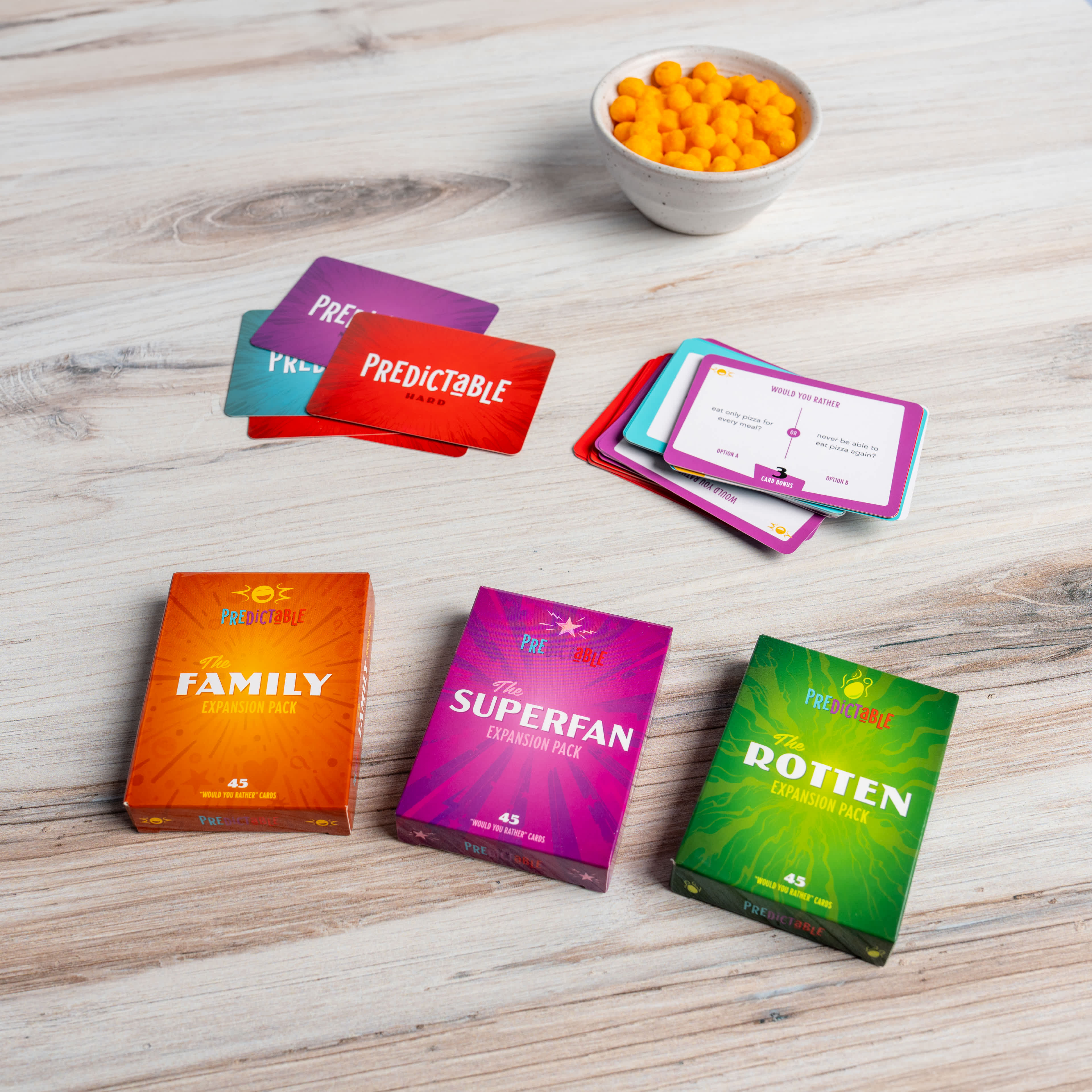 slide 4 of 5 for Predictable Game Expansion Card 3-Pack: Family, Rotten, and Superfan