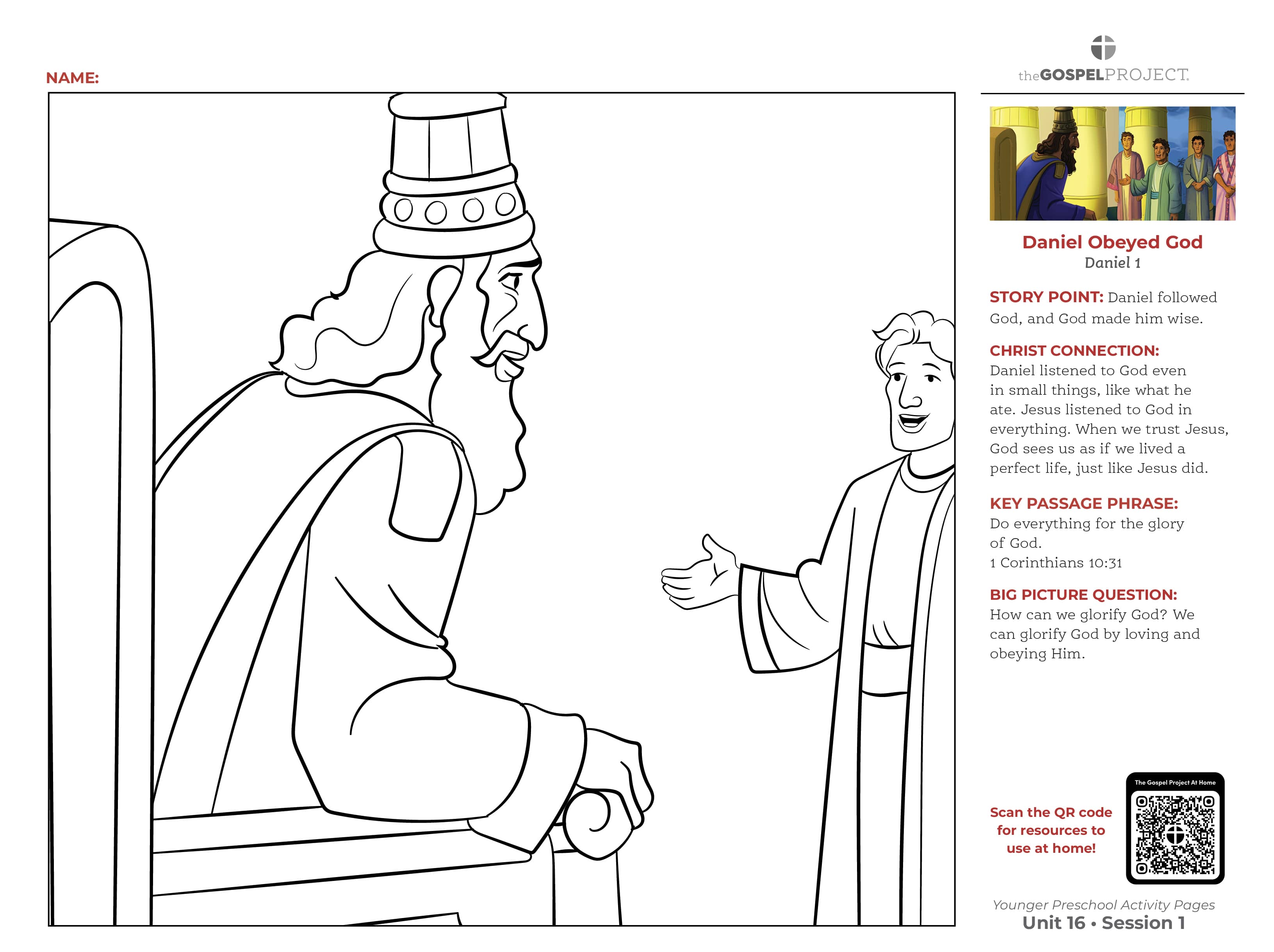 slide 3 of 3 for The Gospel Project for Preschool: Younger Preschool Activity Pages - Volume 6: Prophets and Provision