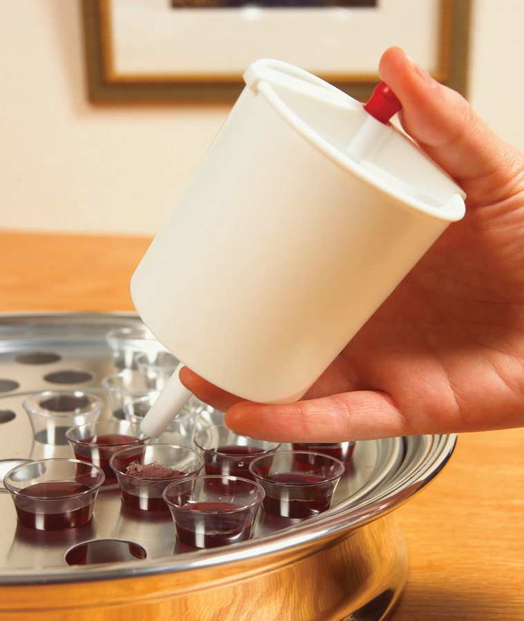 slide 4 of 4 for Communion Cup Filler with Button Release (8 oz. Bottle)