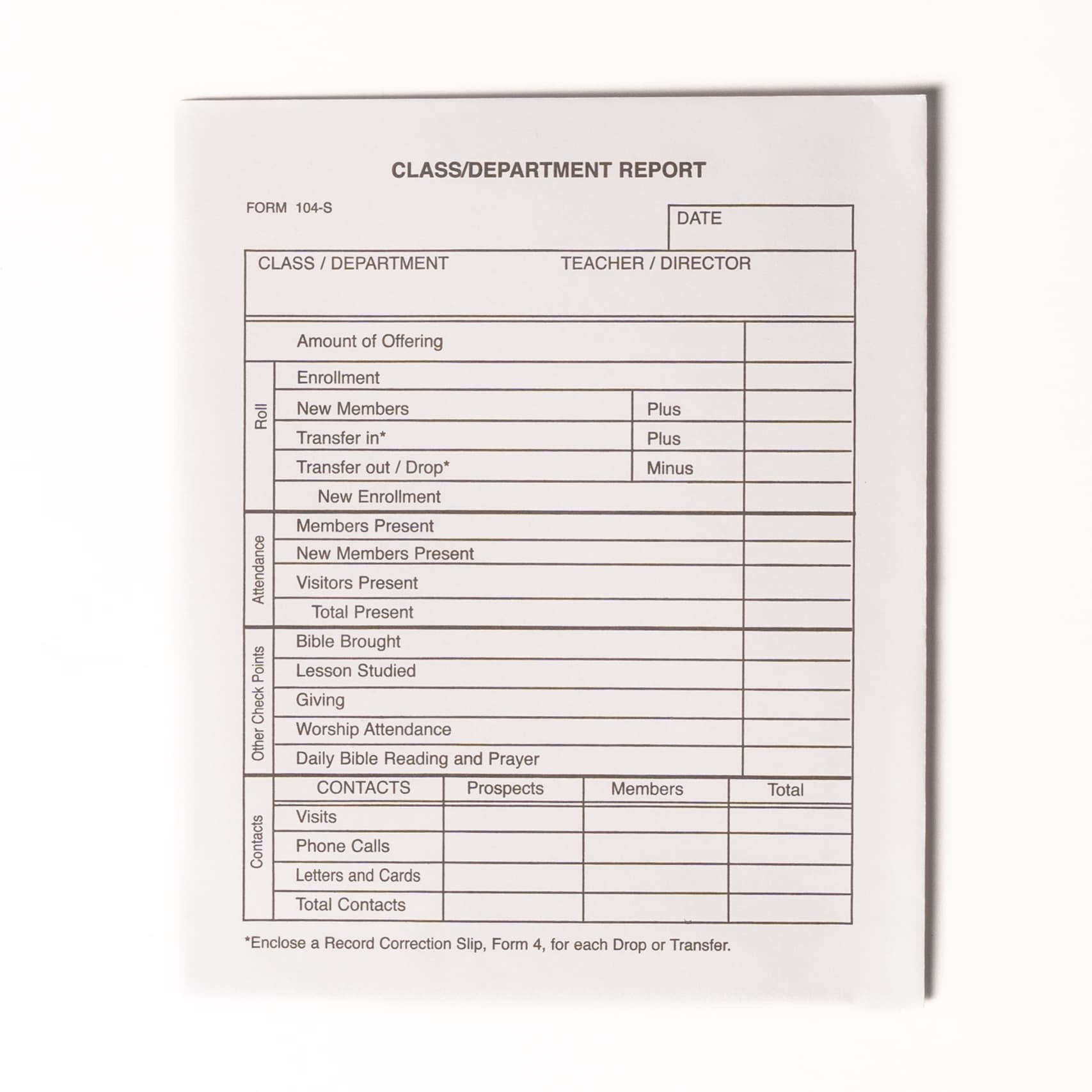 slide 2 of 2 for Class/Department Report Envelope (Package of 100)