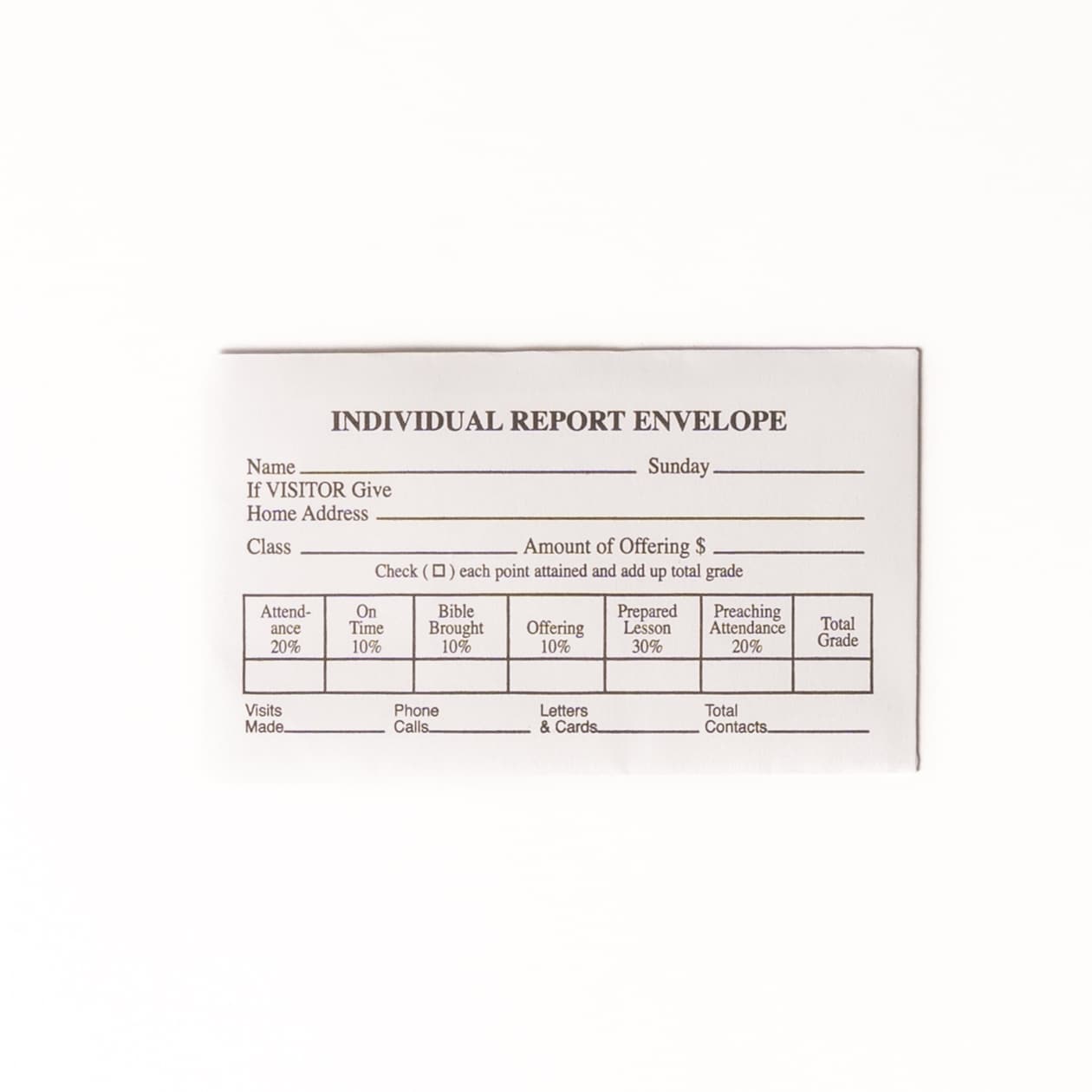 slide 3 of 3 for Envelope: Individual Report Envelope (Package of 100)
