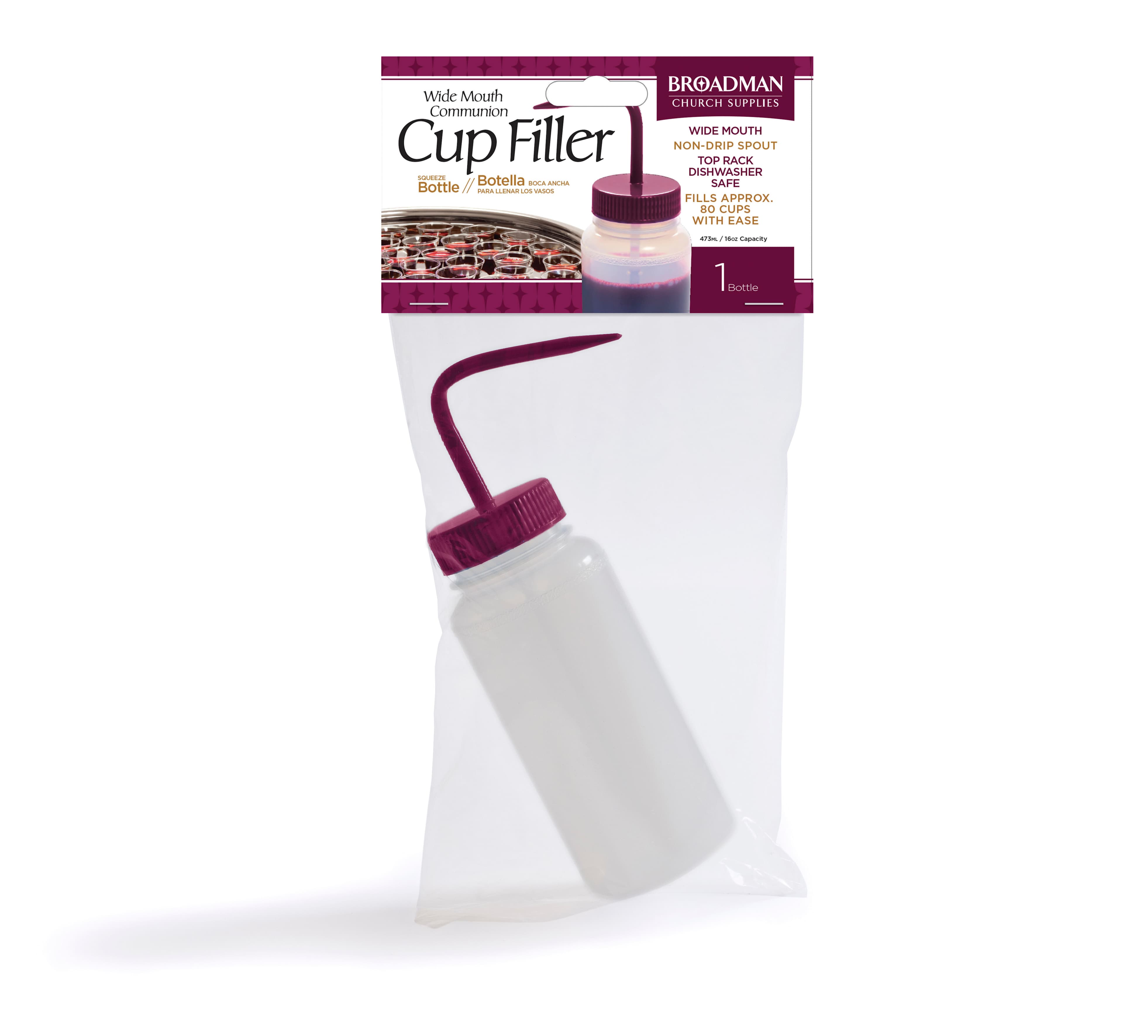 slide 4 of 4 for Communion Cup Filler Wide Mouth with Squeeze Spout (16 oz. Bottle)