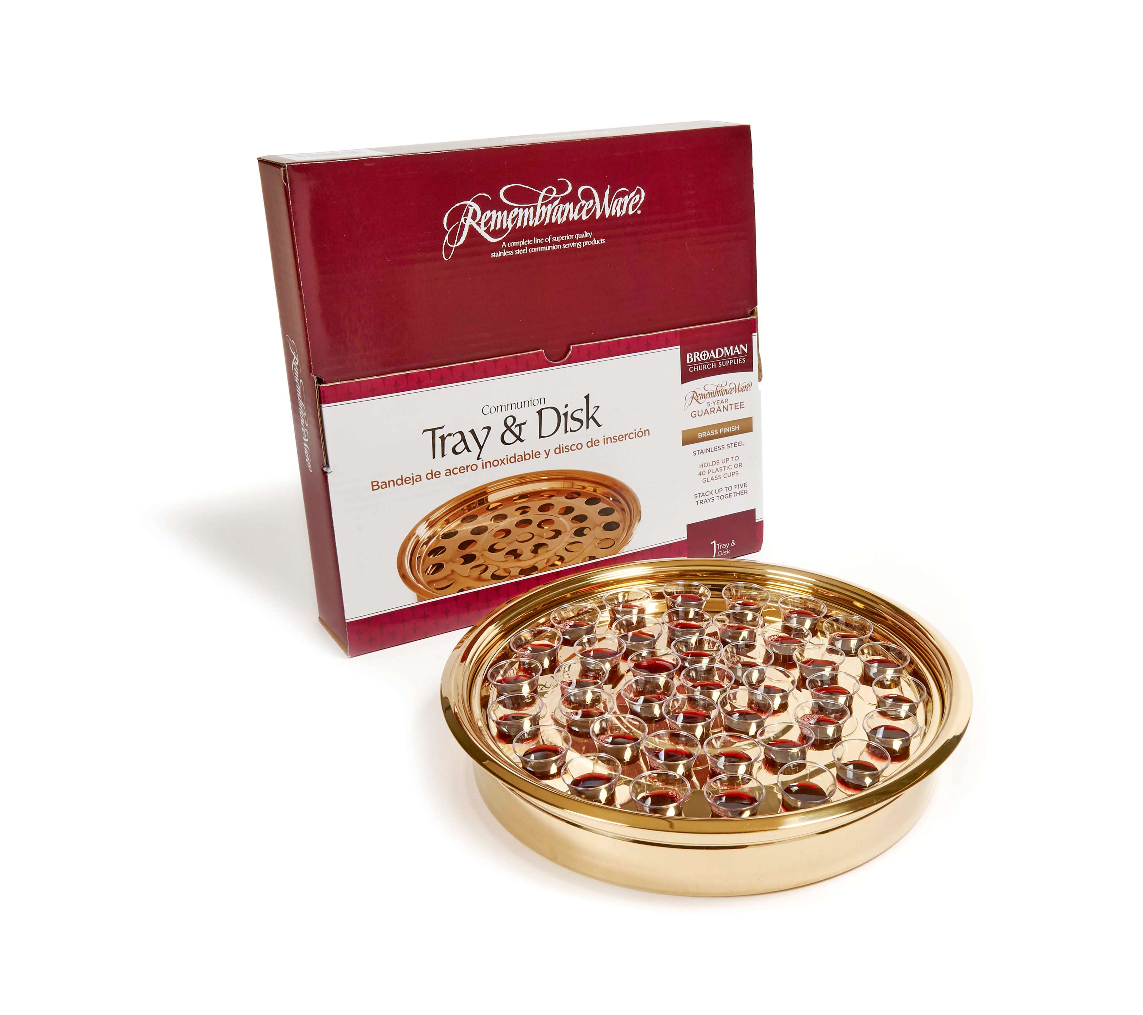 slide 4 of 8 for RemembranceWare: Communion Tray & Disk - Brass Finish
