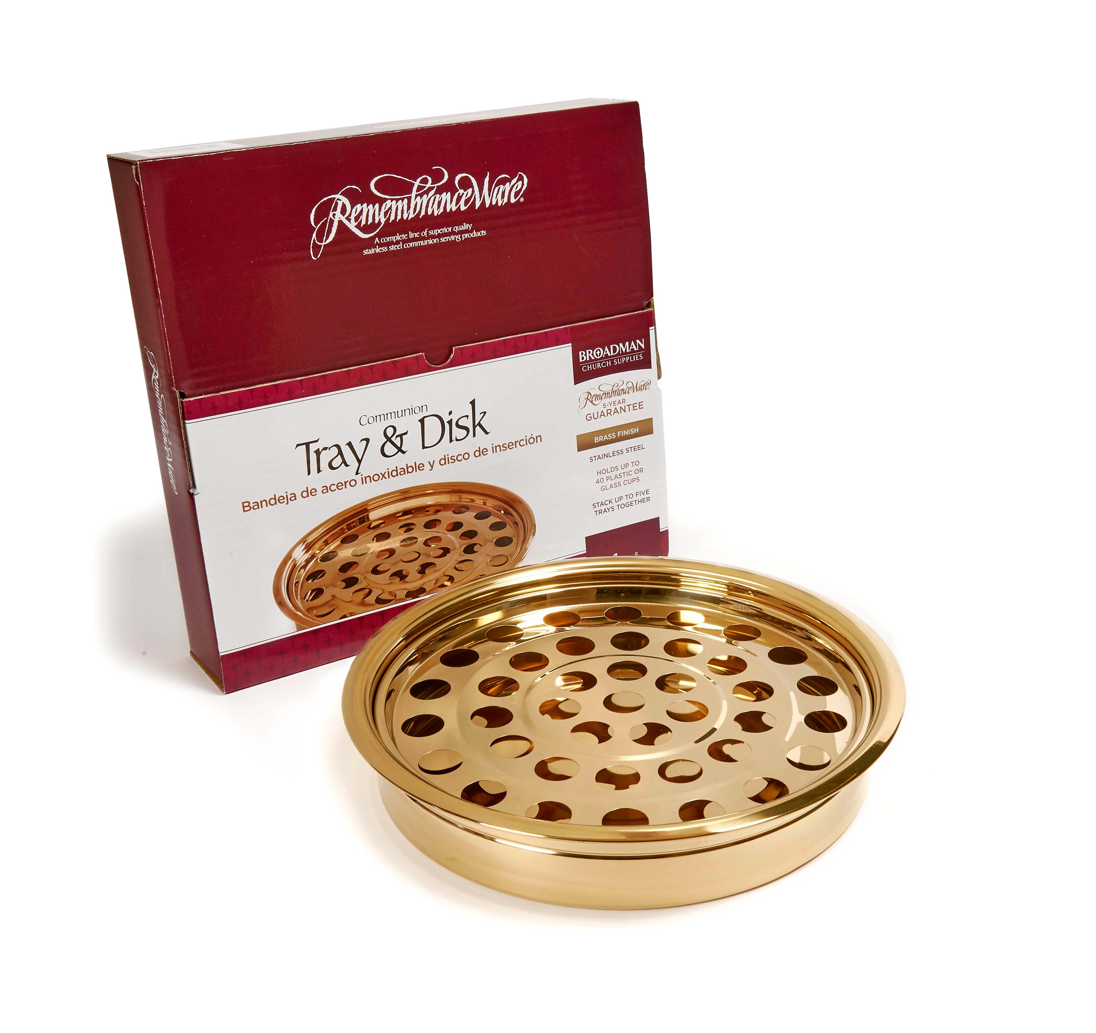 slide 5 of 8 for RemembranceWare: Communion Tray & Disk - Brass Finish