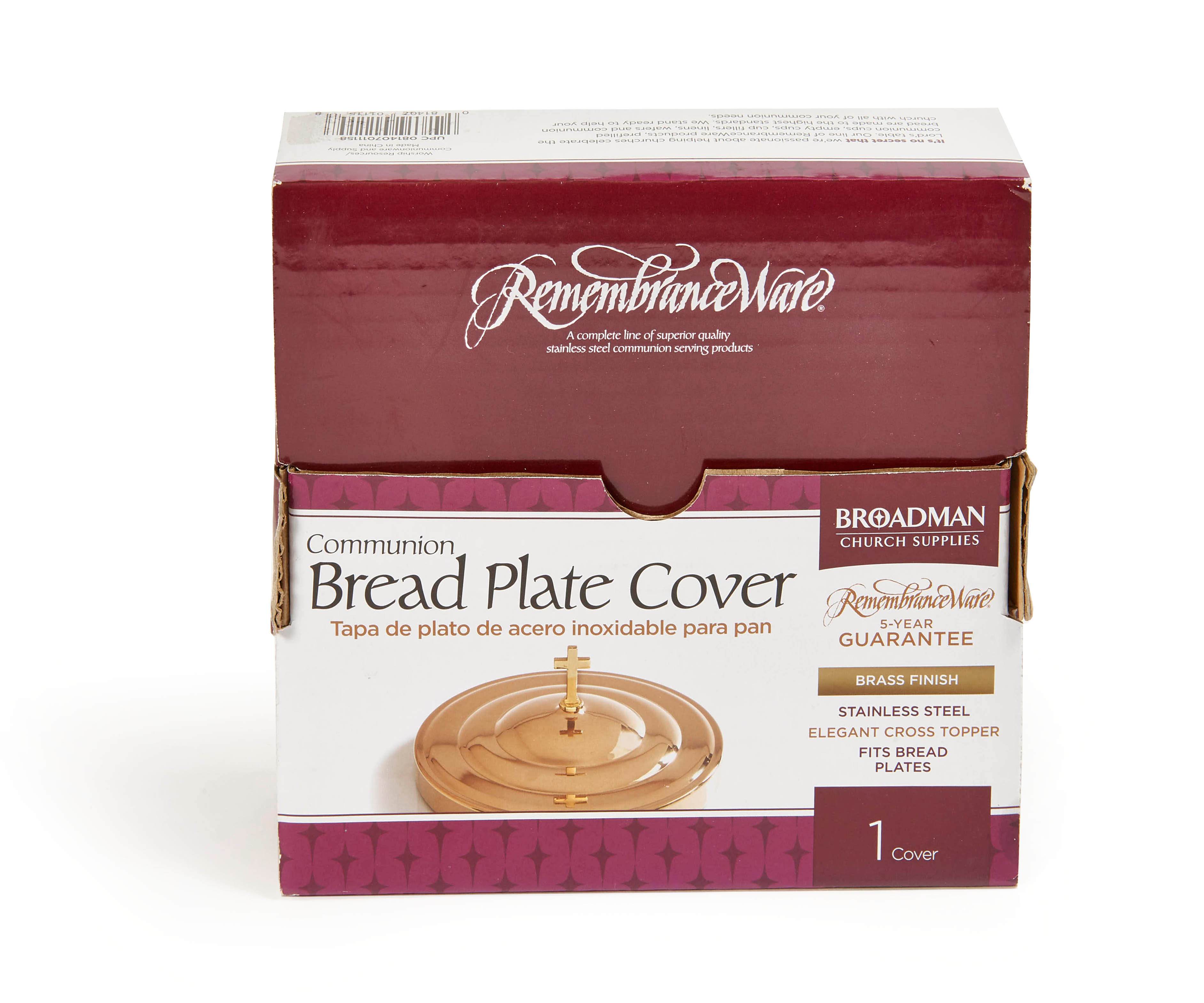slide 4 of 6 for RemembranceWare: Communion Bread Plate Cover with Brass Finish