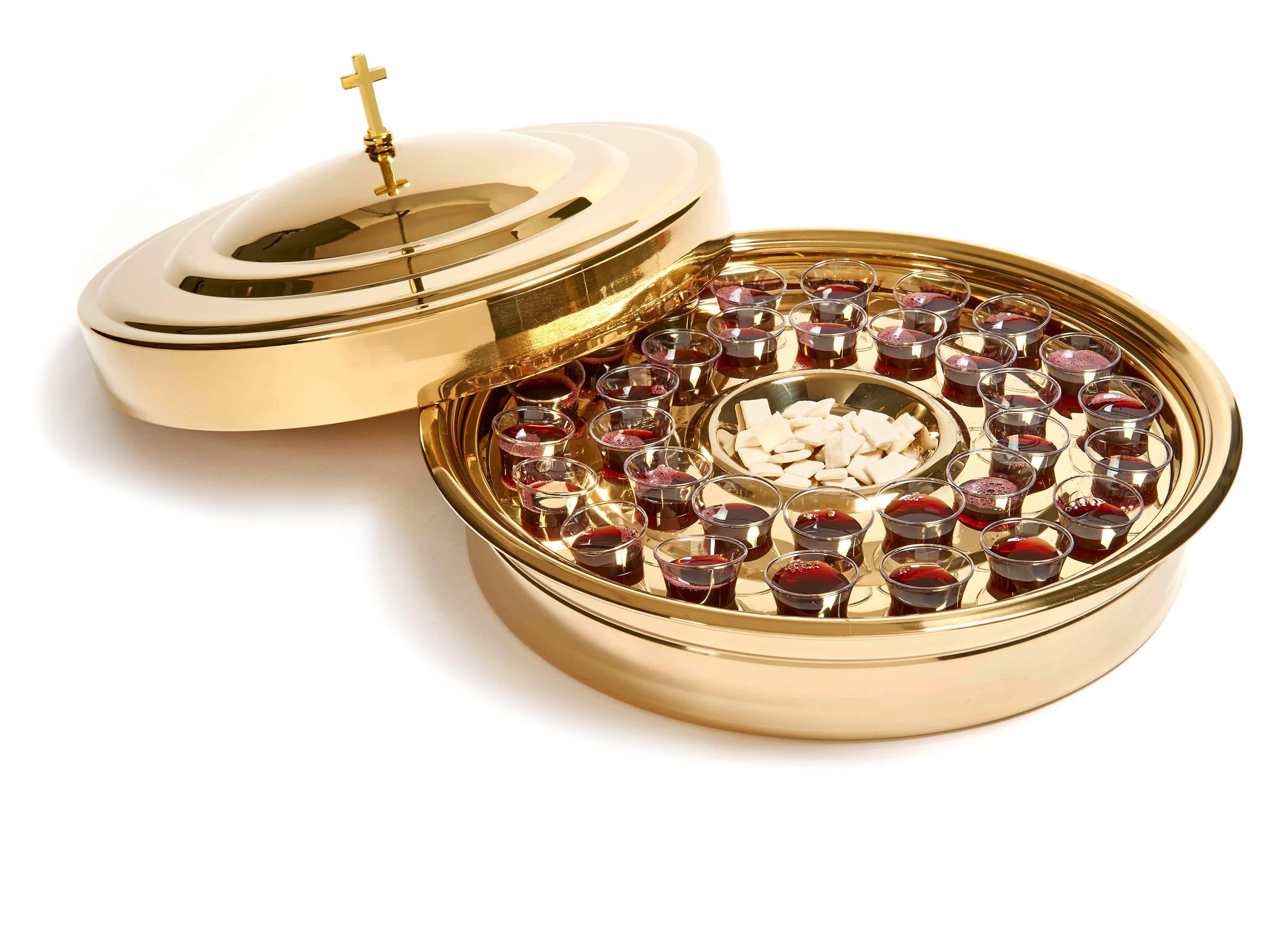 slide 6 of 6 for RemembranceWare: Communion Bread Plate Cover with Brass Finish